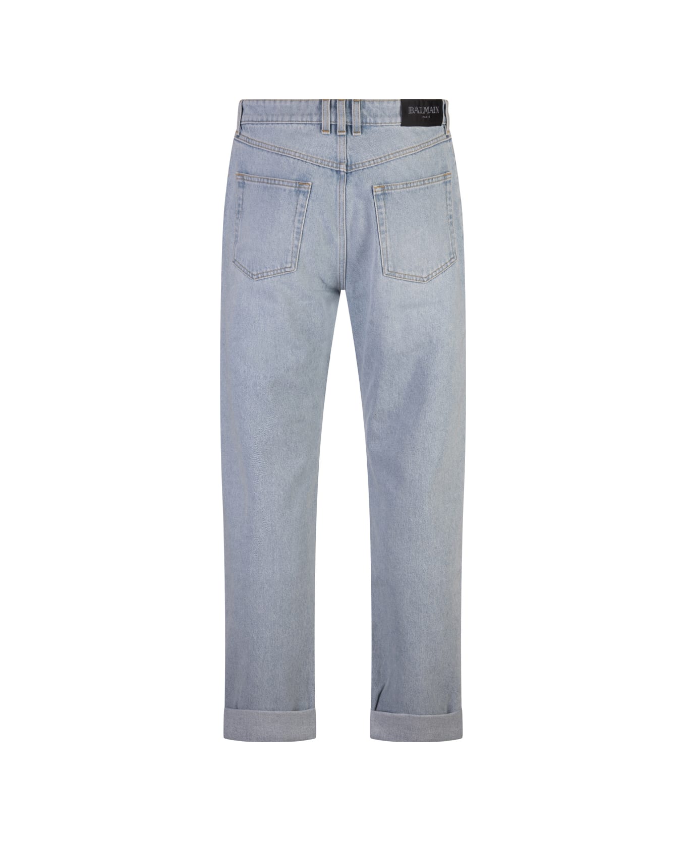 Balmain Light Blue Denim Regular Fit Jeans - Blue