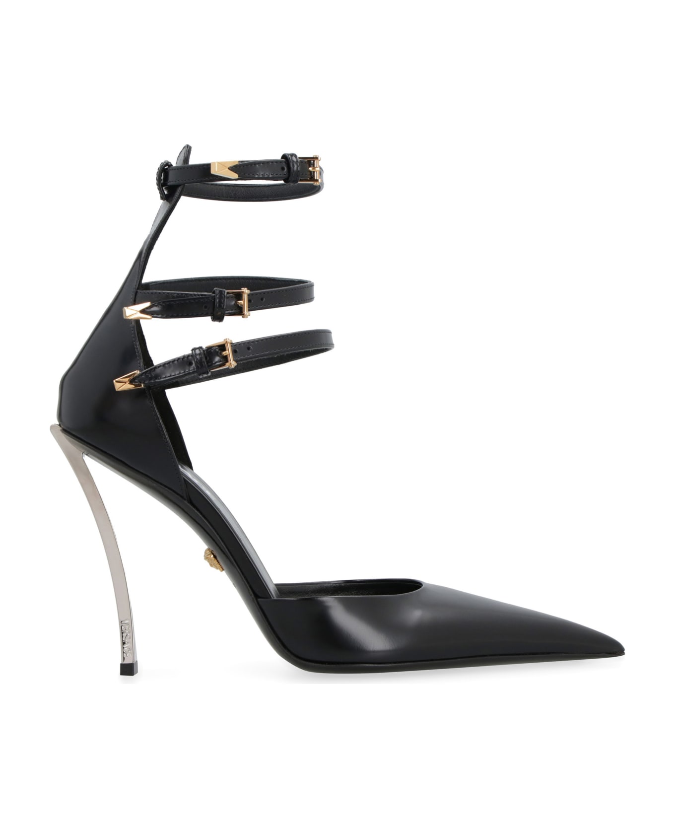 Versace Leather Pointy-toe Pumps - black
