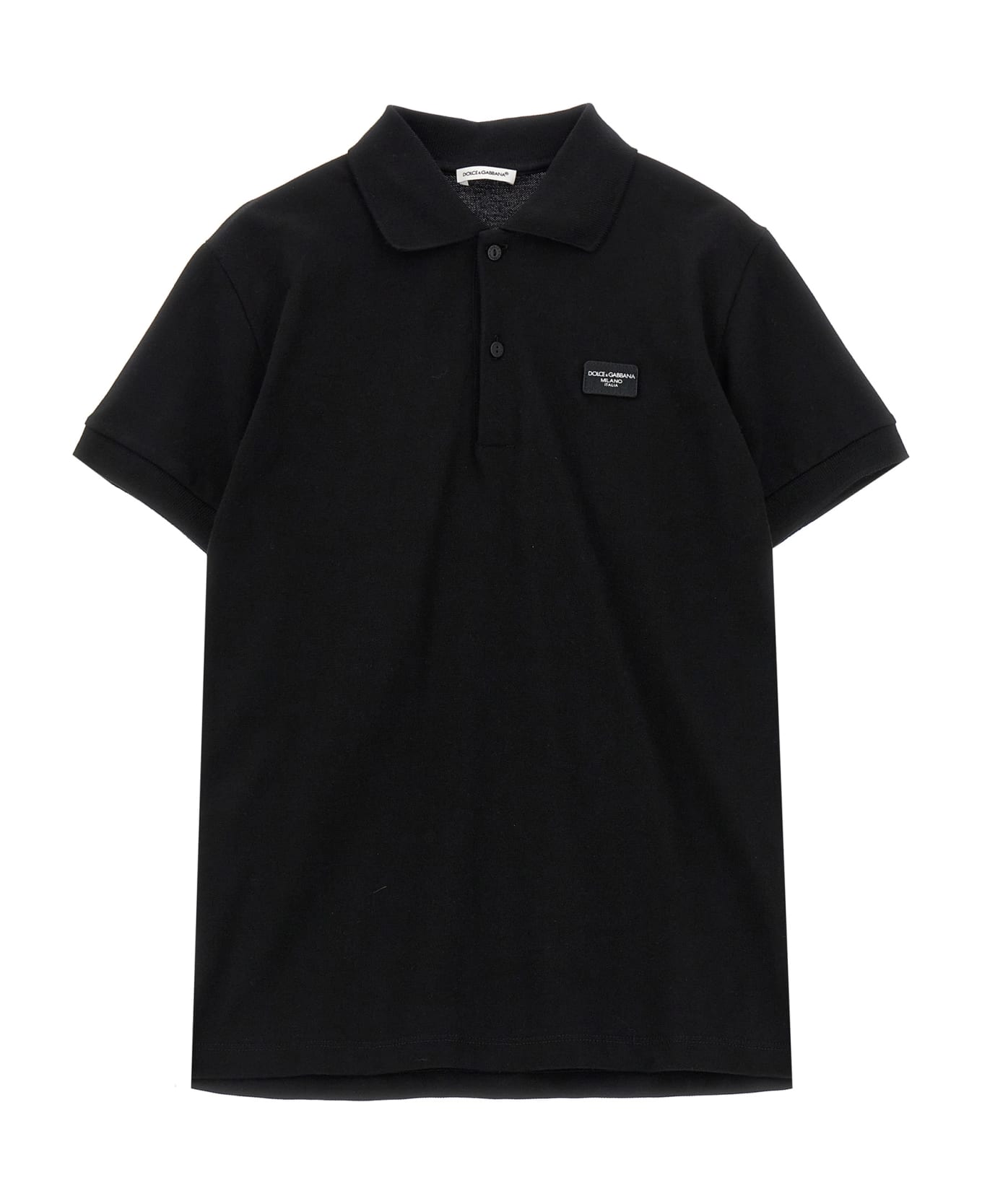 Dolce & Gabbana Logo Schwarz Polo Shirt - Black  