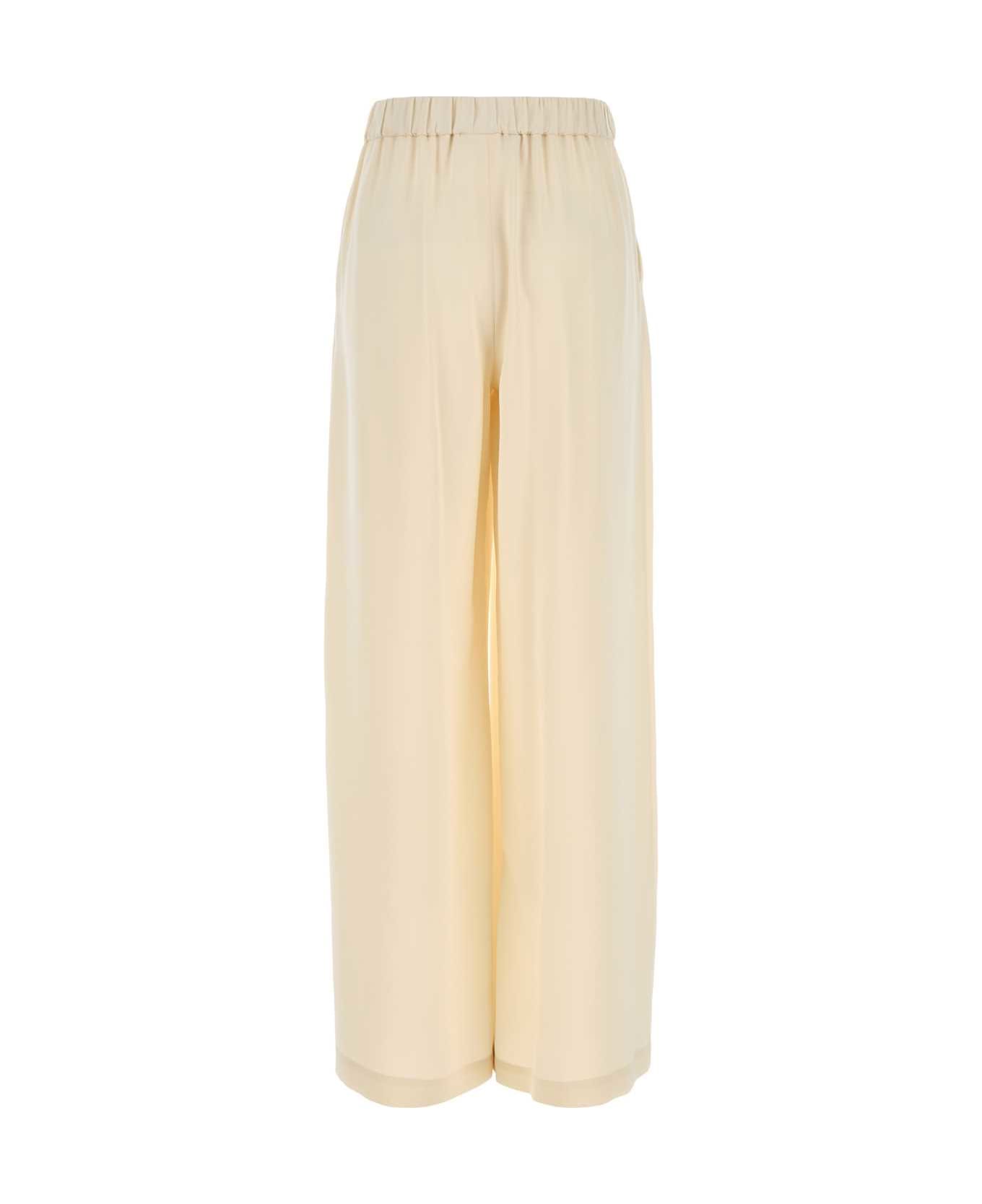 Max Mara Stretch Silk Boon Pant - BIANCO AVORIO