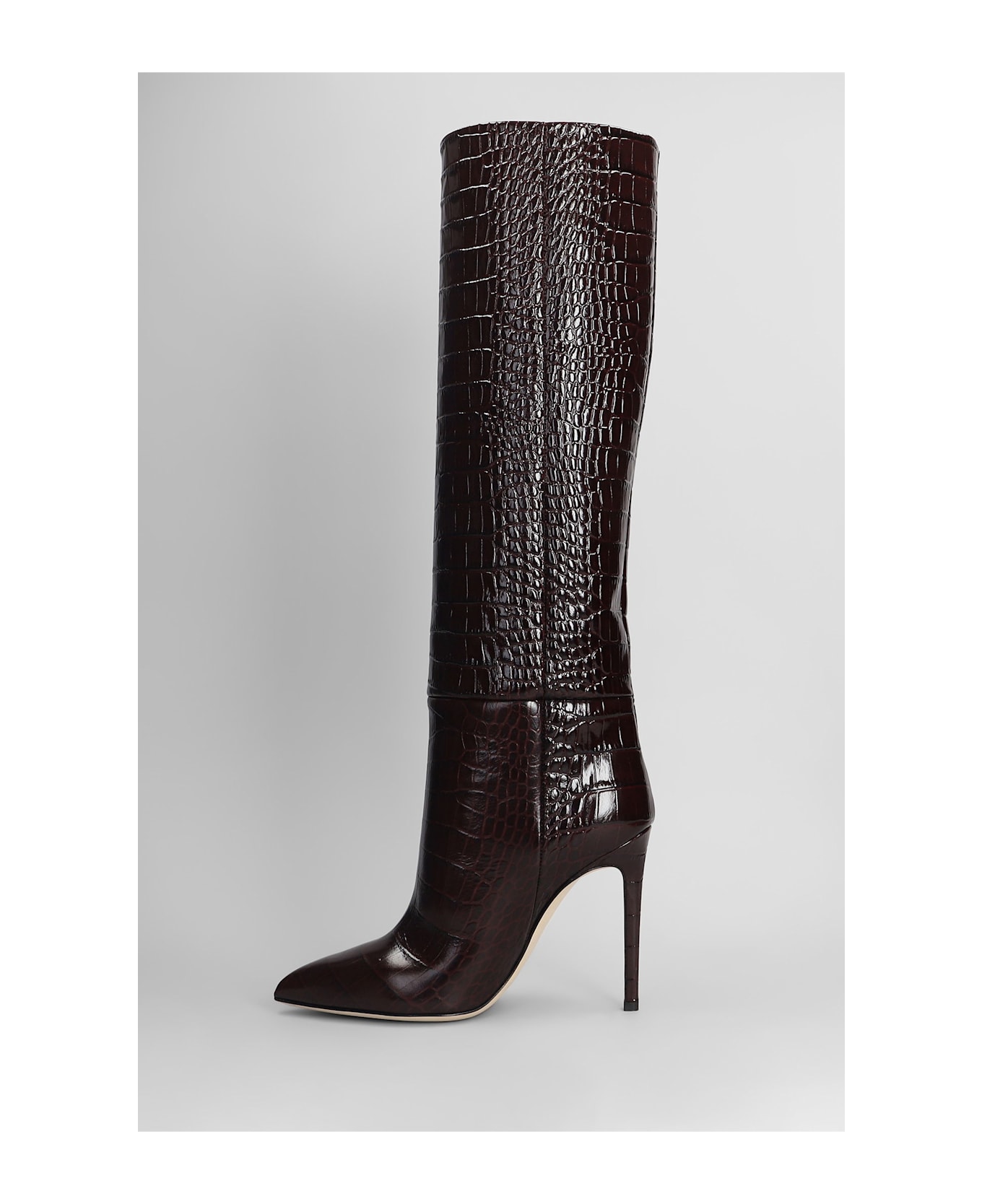 Paris Texas Stiletto Boot High Heels Boots In Bordeaux Leather - bordeaux