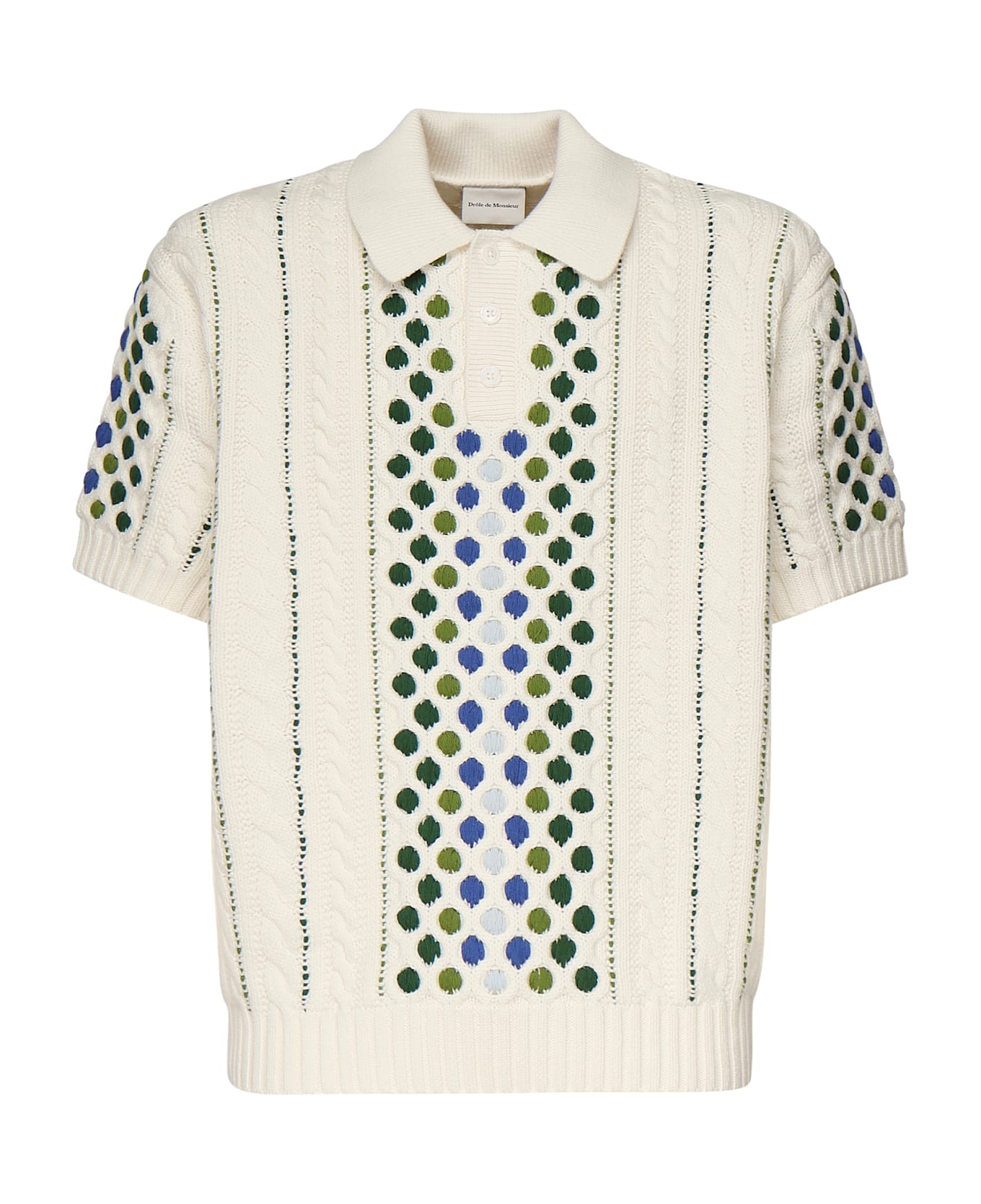 Drôle de Monsieur Polo Maille Brodé - White