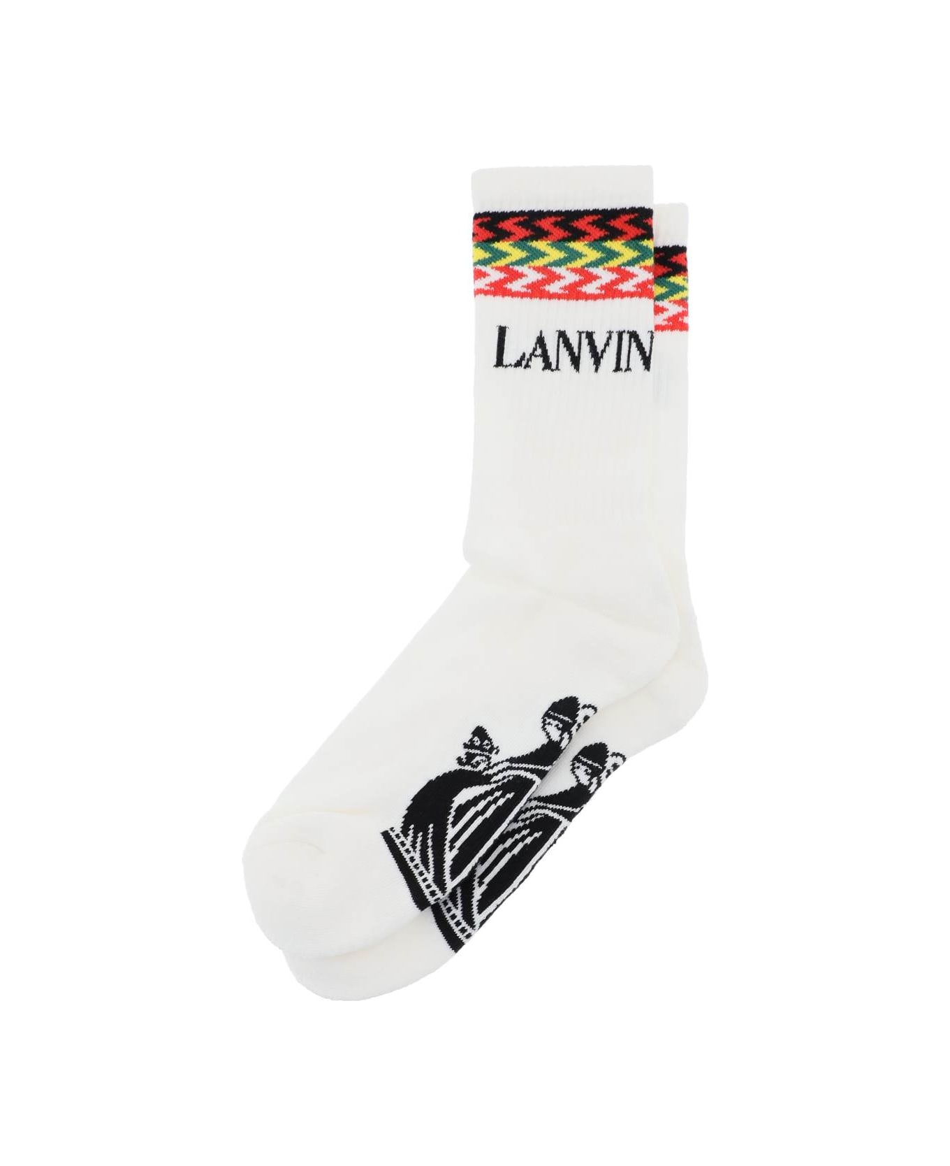Lanvin Kerb Socks - WHITE MULTICOLOR (White)