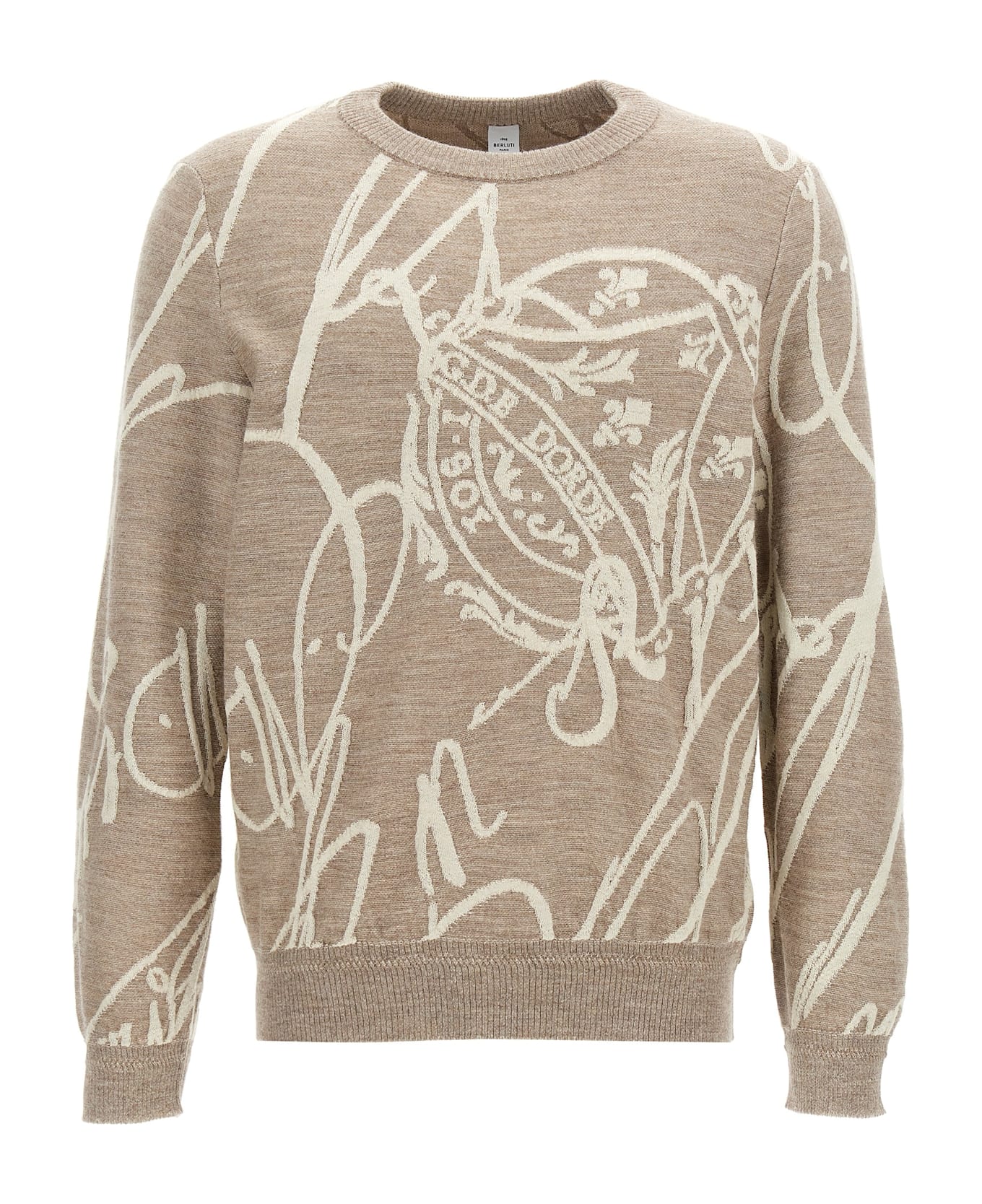 Berluti 'giant Scritto' Sweater - Beige