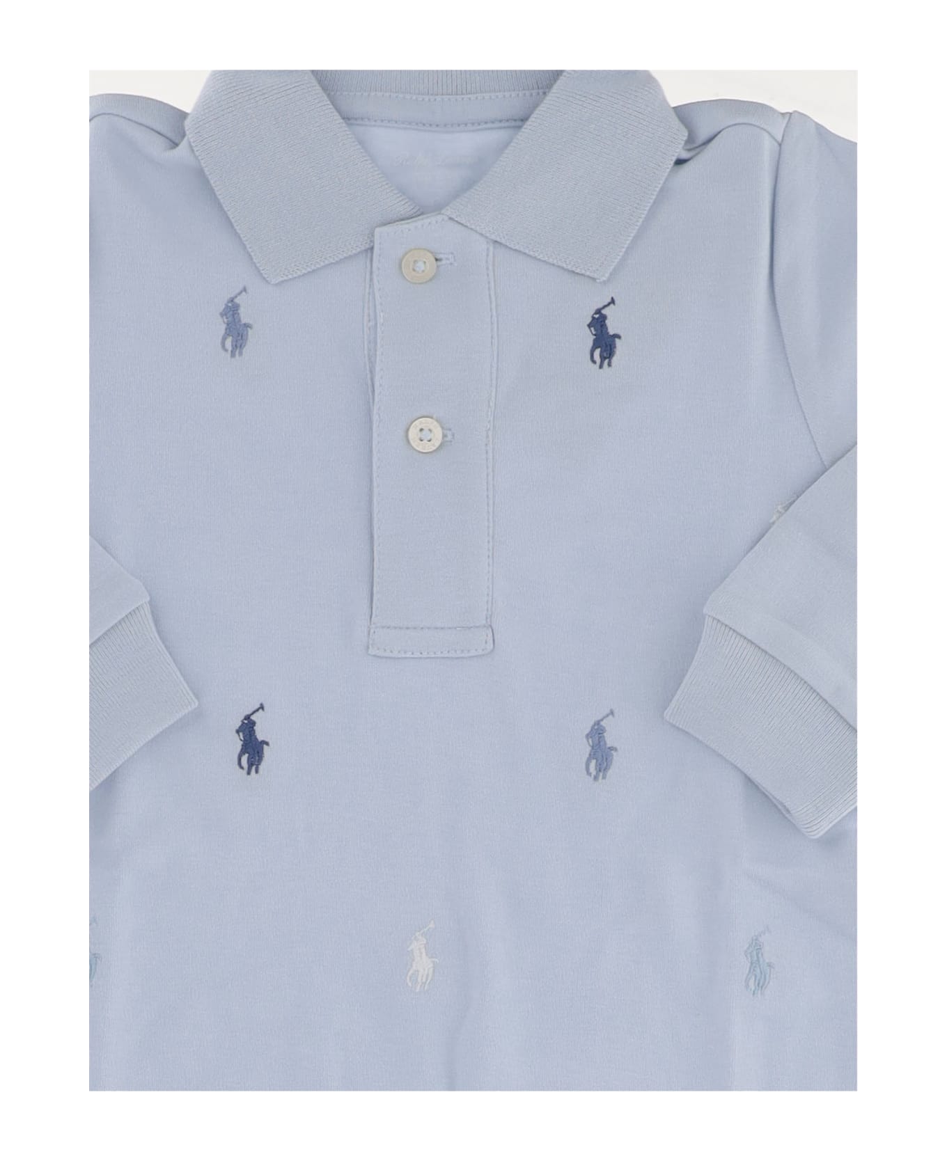 Polo Ralph Lauren Cotton Bodysuit With Logo - Blue