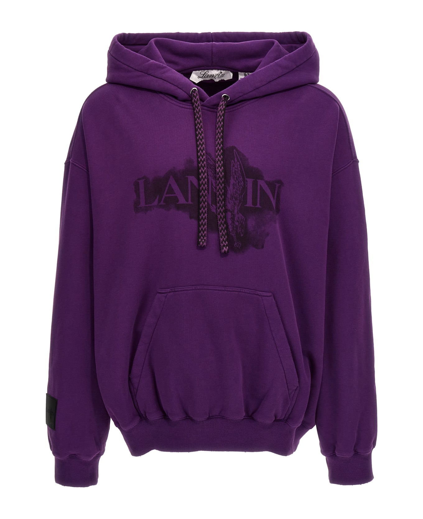 Lanvin Logo Print Hoodie - Purple