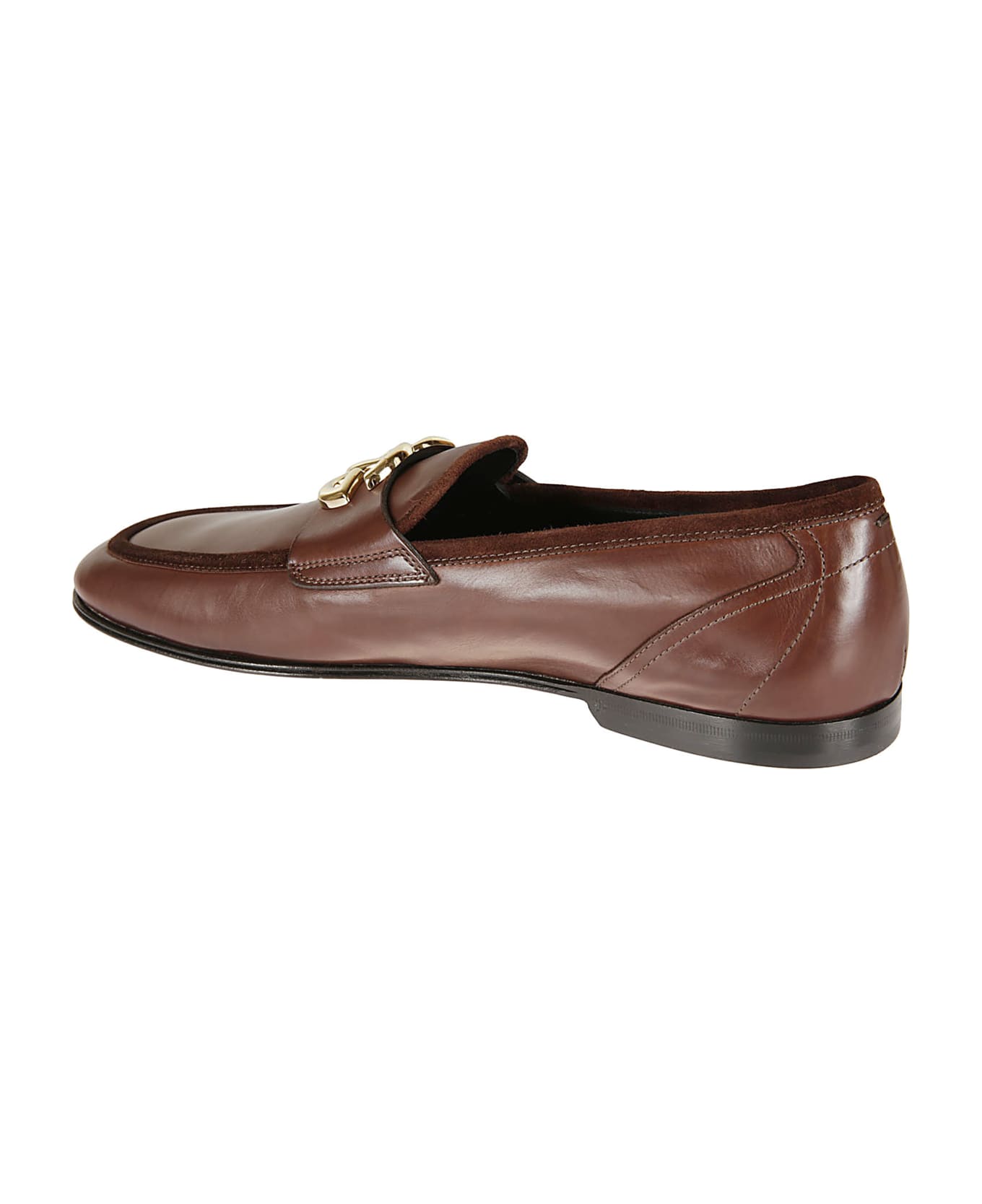 Dolce & Gabbana Logo Plaque Loafers - Brown