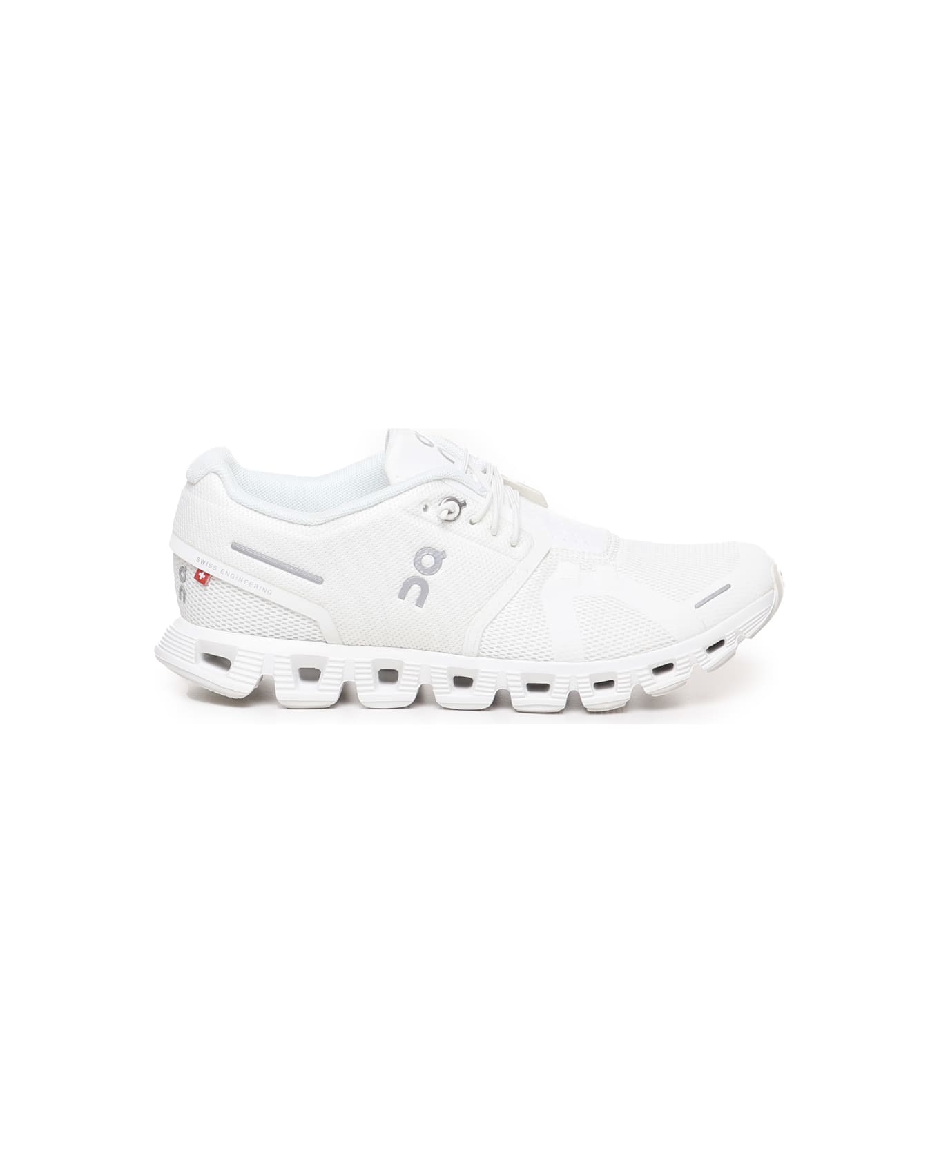 ON Cloud 5 Mesh Sneakers With Logo - White