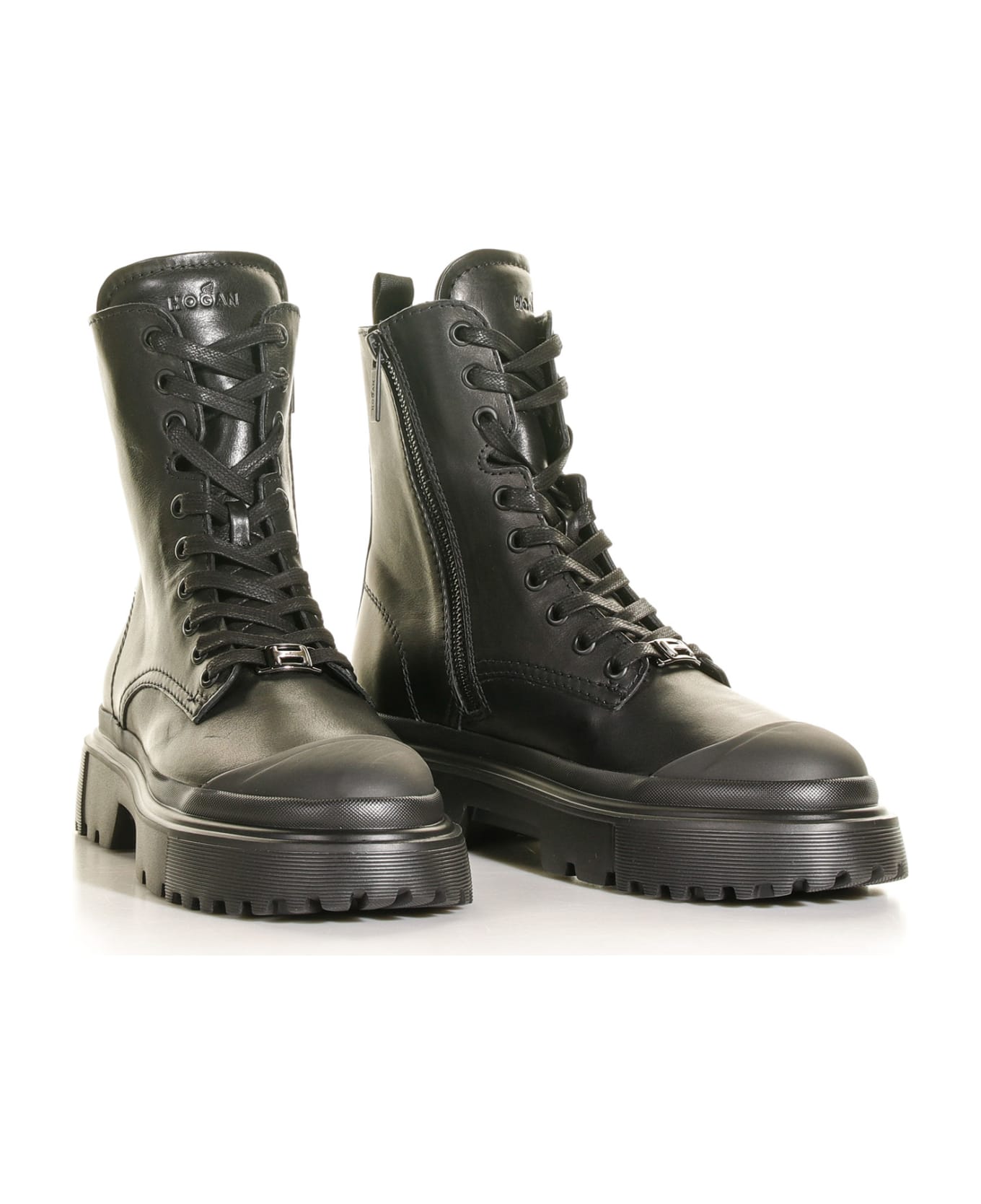 Hogan Amphibian H619 Combat Boots - Black