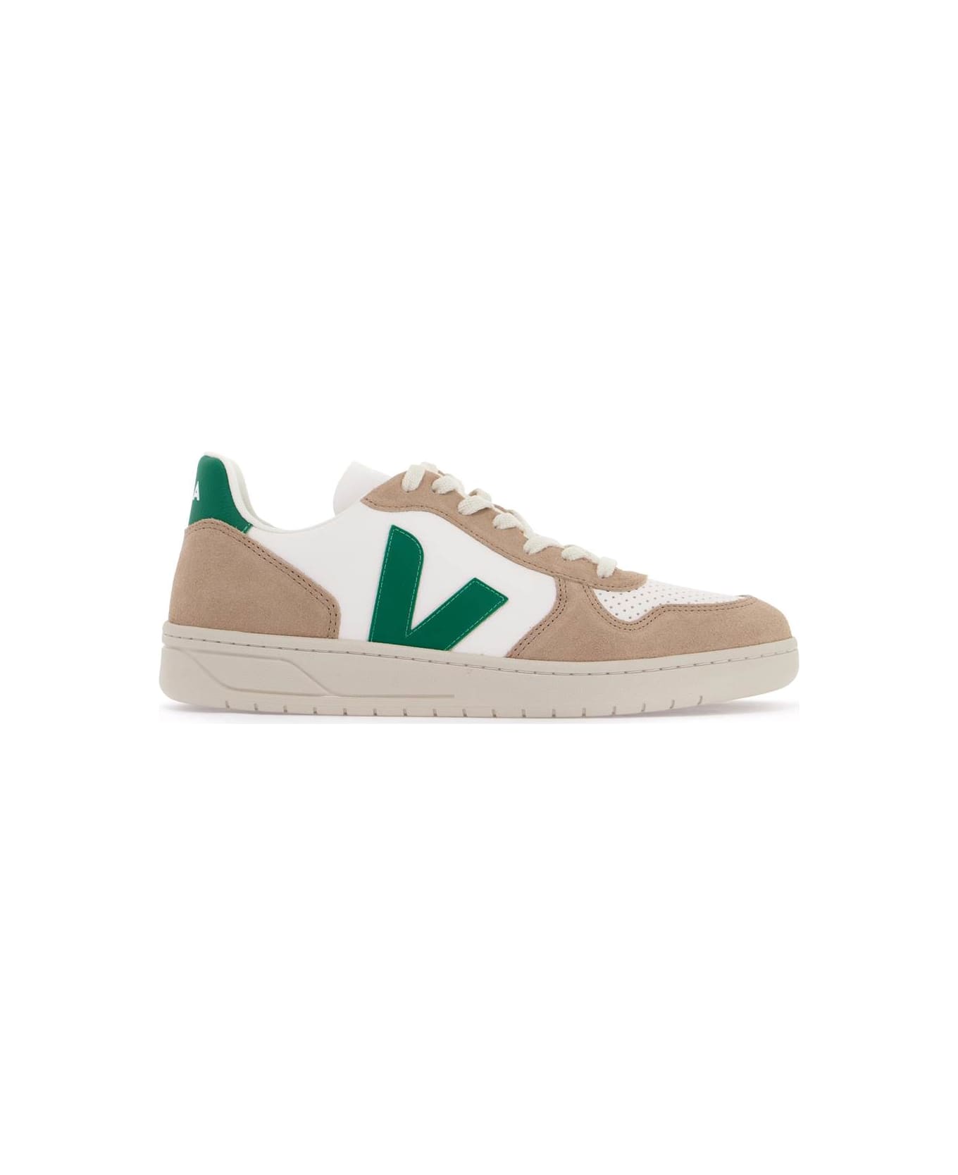 Veja V-10 Sneakers - EXTRA WHITE EMERAUDE SAHARA (Beige)