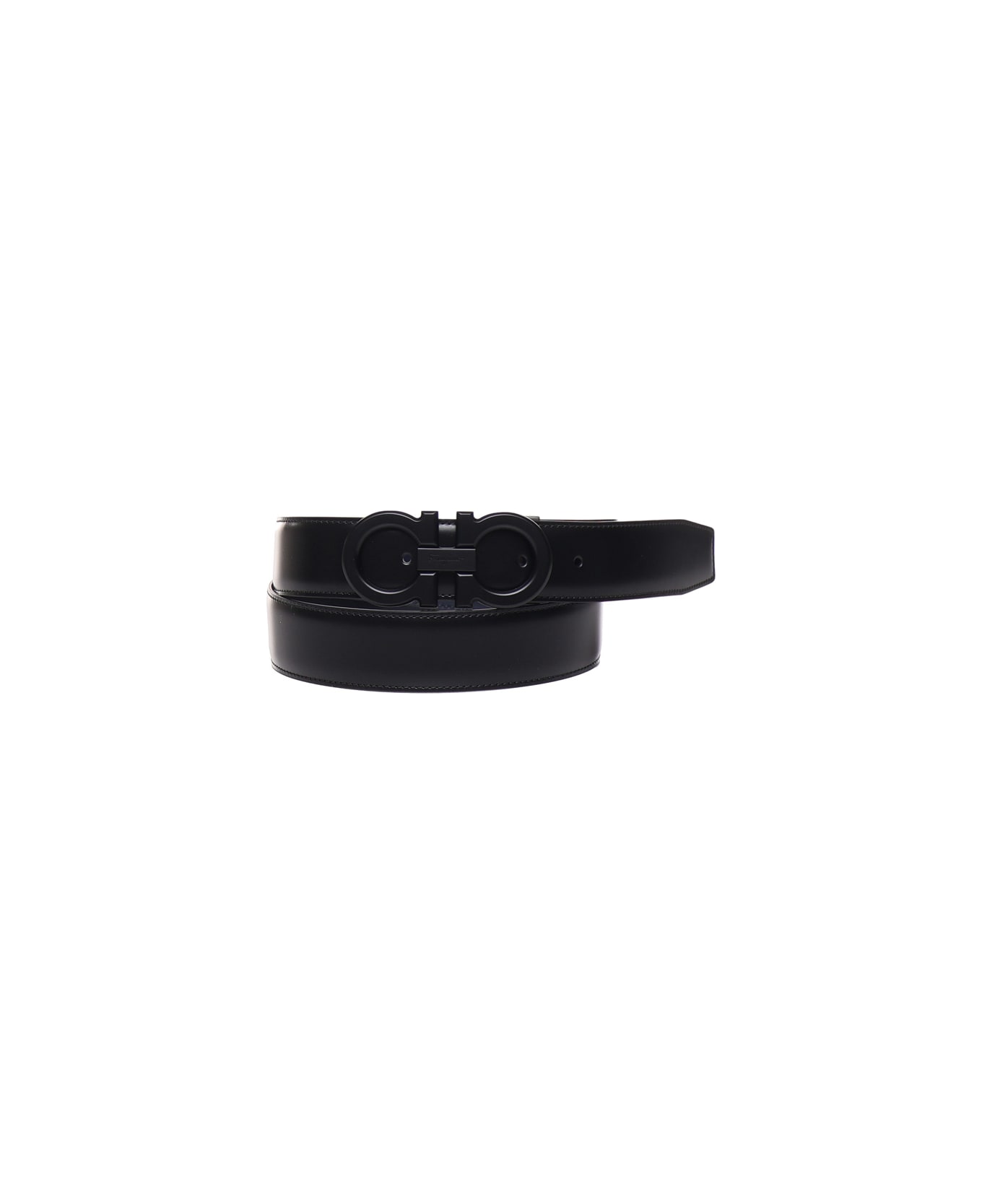Ferragamo Gancini Reversible And Adjustable Belt - Black, blue