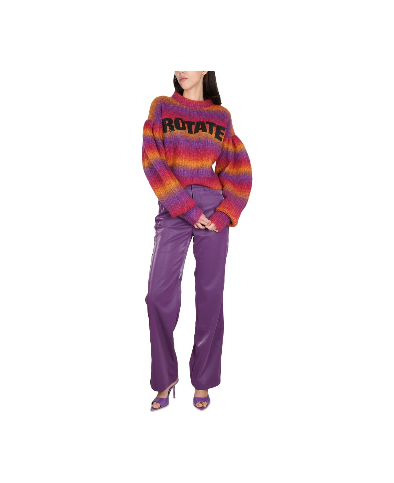 Rotate by Birger Christensen Crewneck Sweater With Logo - MULTICOLOUR