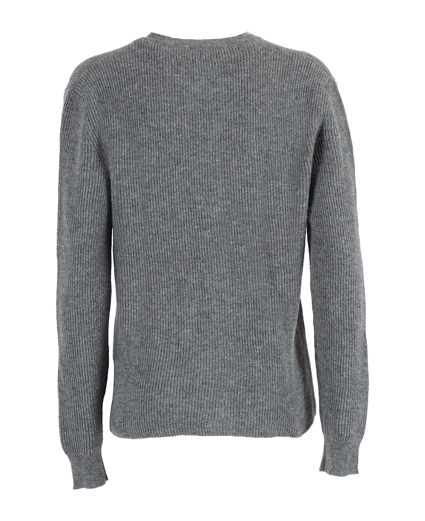 Ballantyne R Neck Cardigan - GREY