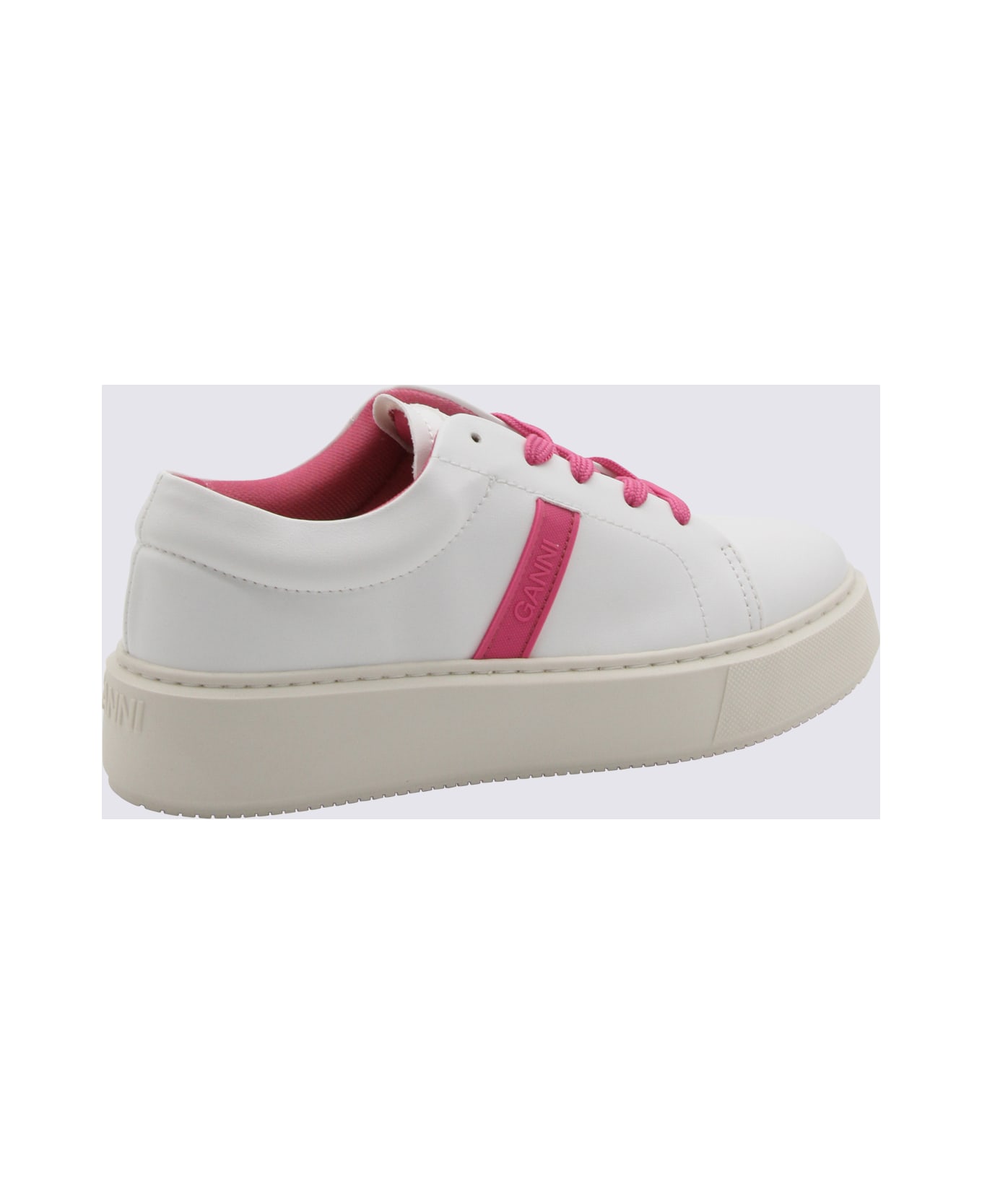 Ganni Shoking Pink Low Top Sneakers - shoking pink