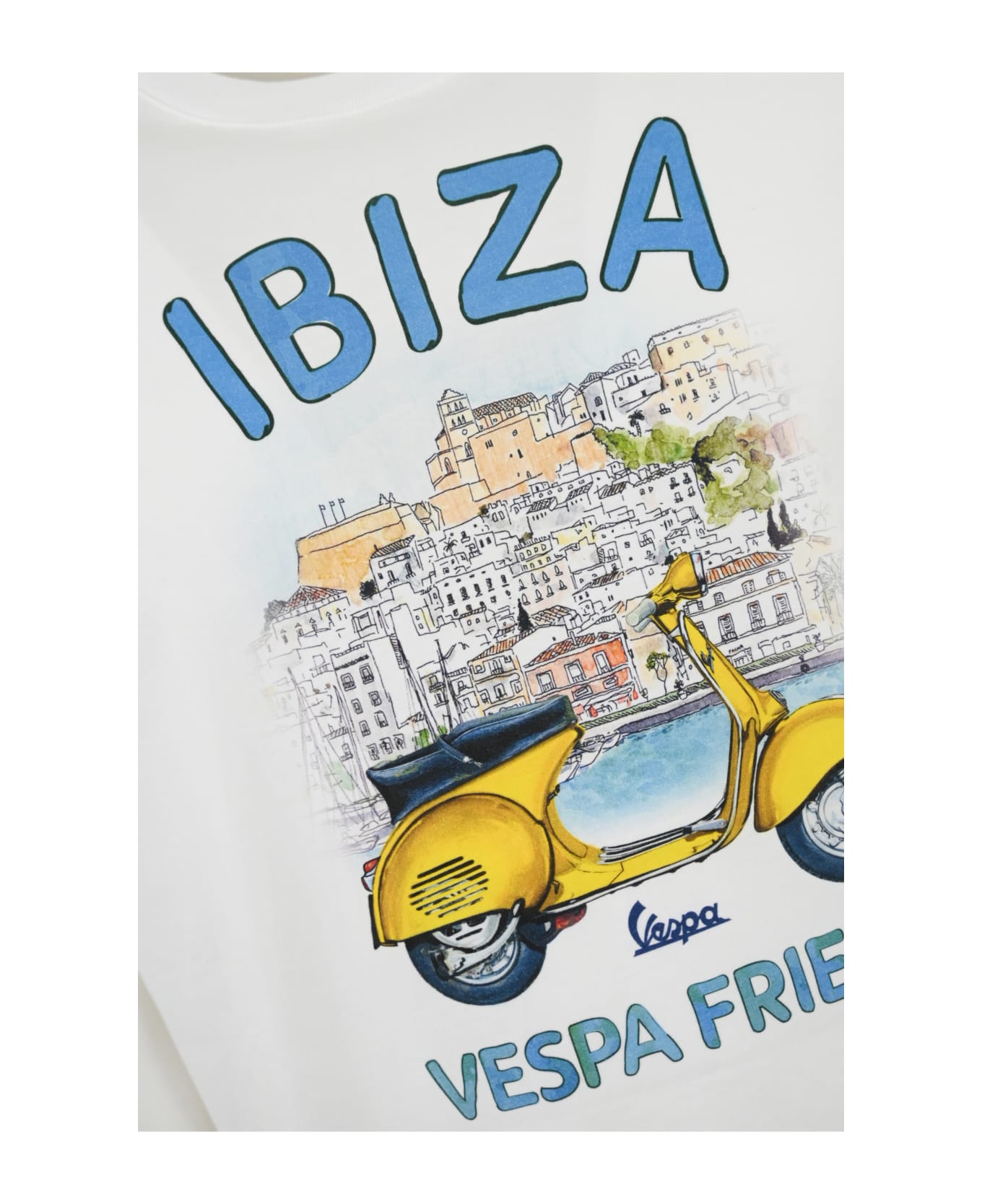 MC2 Saint Barth T-shirt With Ibiza Vespa Friend Print - Bianco