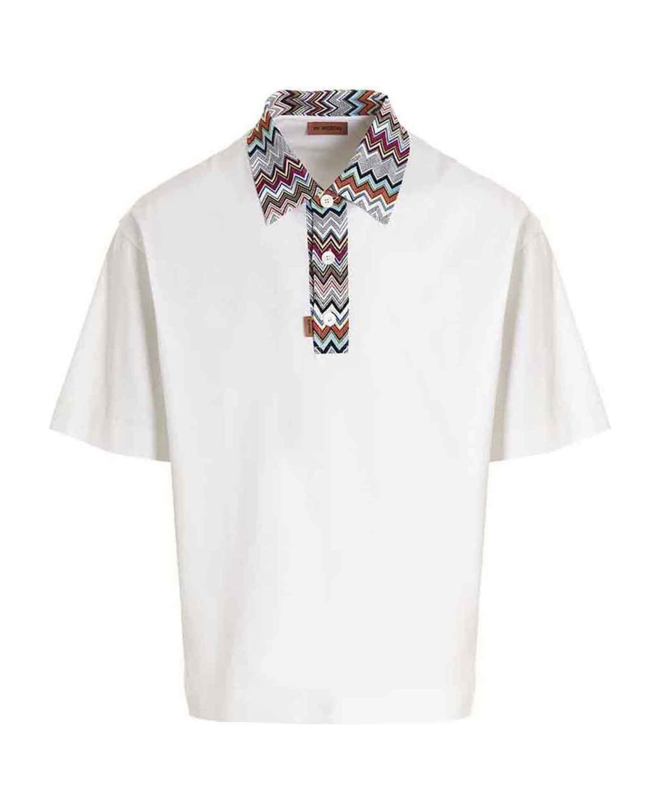 Missoni Zigzag Detail Polo Shirt - WHITE