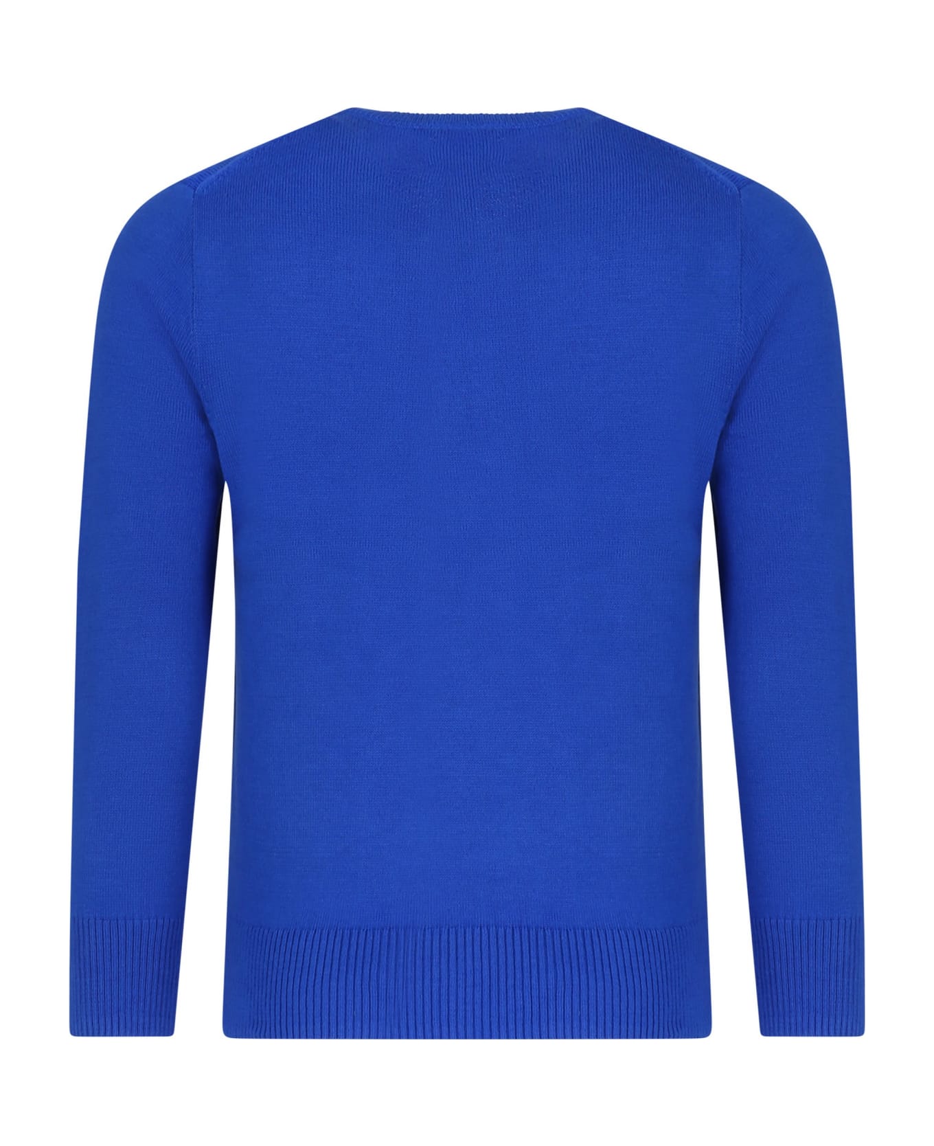 Ralph Lauren Blue Sweater For Boy With Embroidery - Light Blue ニットウェア＆スウェットシャツ