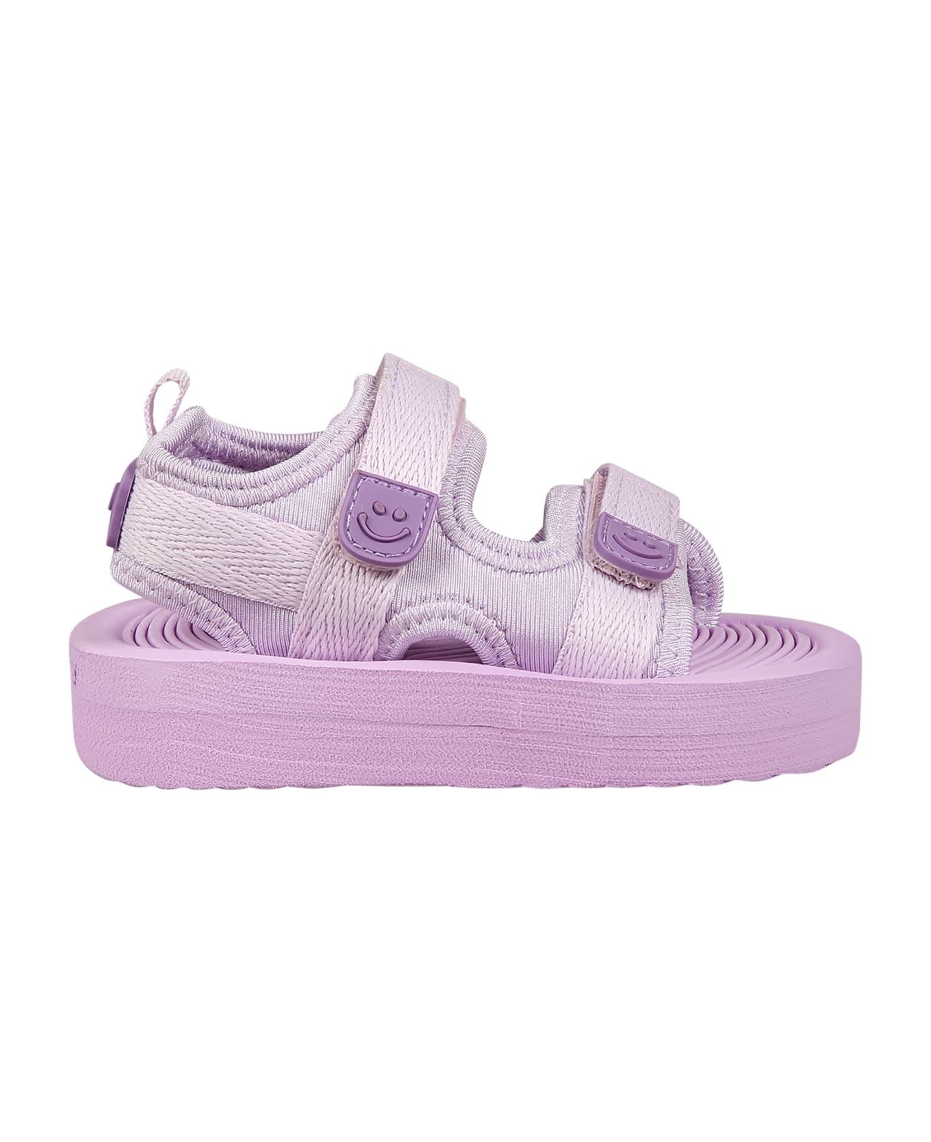 Molo Purple Sandals For Baby Girl With Logo - Violet シューズ