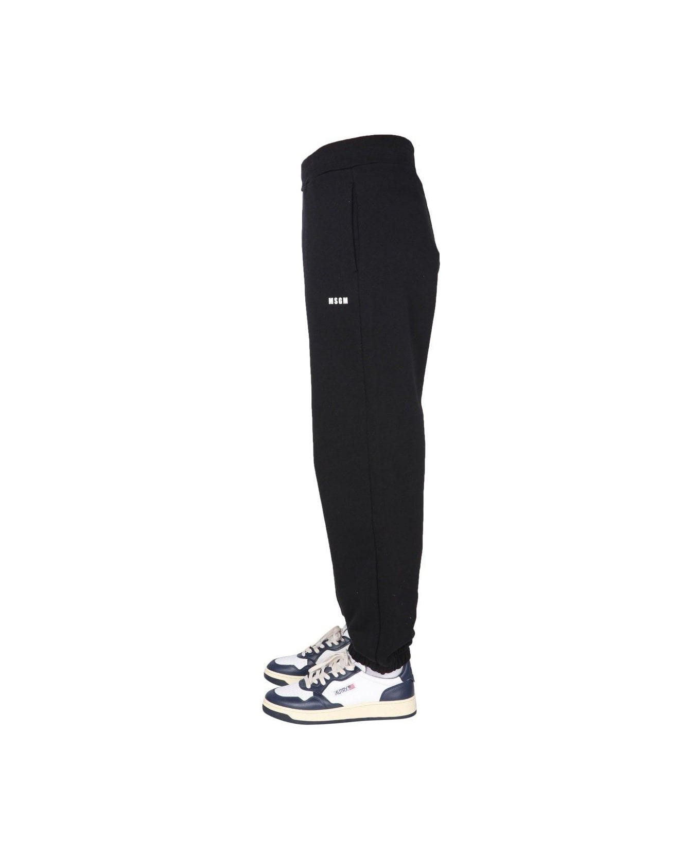 MSGM Logo Print Jogging Pants - Nero