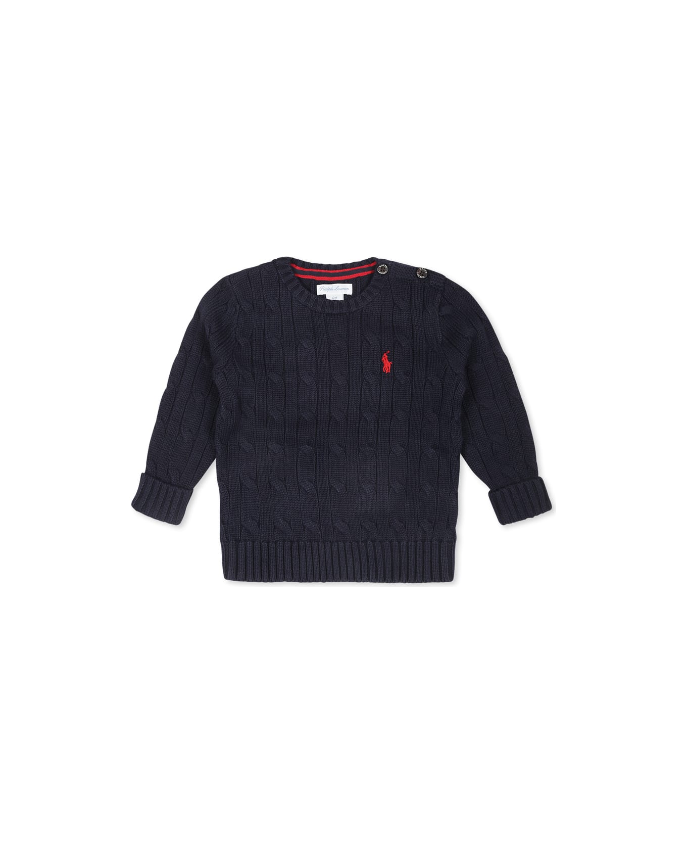 Ralph Lauren Blue Sweater For Baby Boy With Horse - Blue