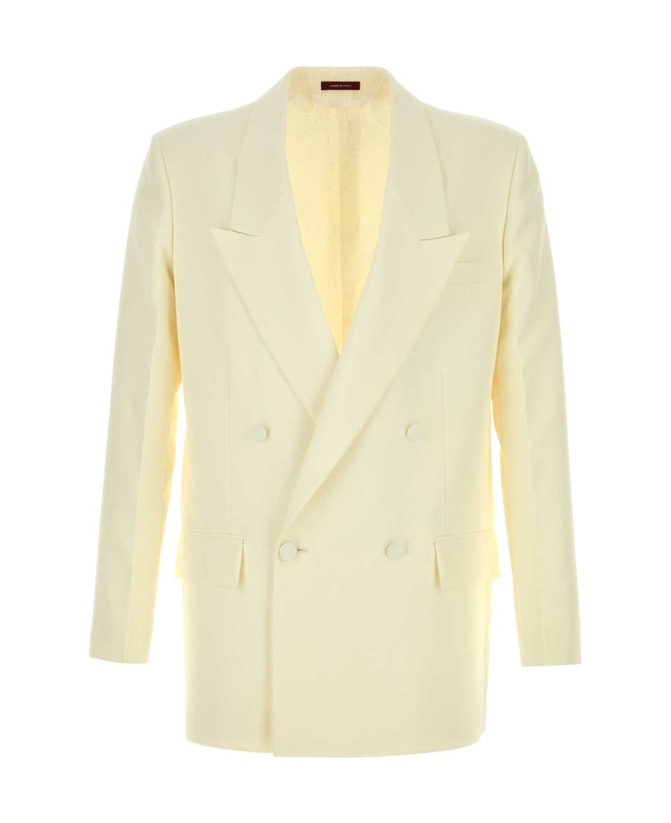 Gucci Ivory Tech Panama Blazer - WHITE