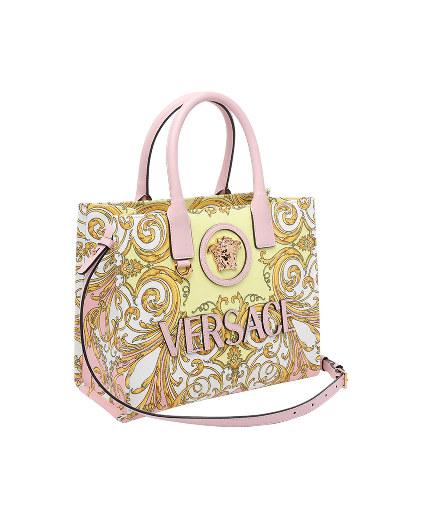 Versace Small La Medusa Printed Shopping Bag - Pink