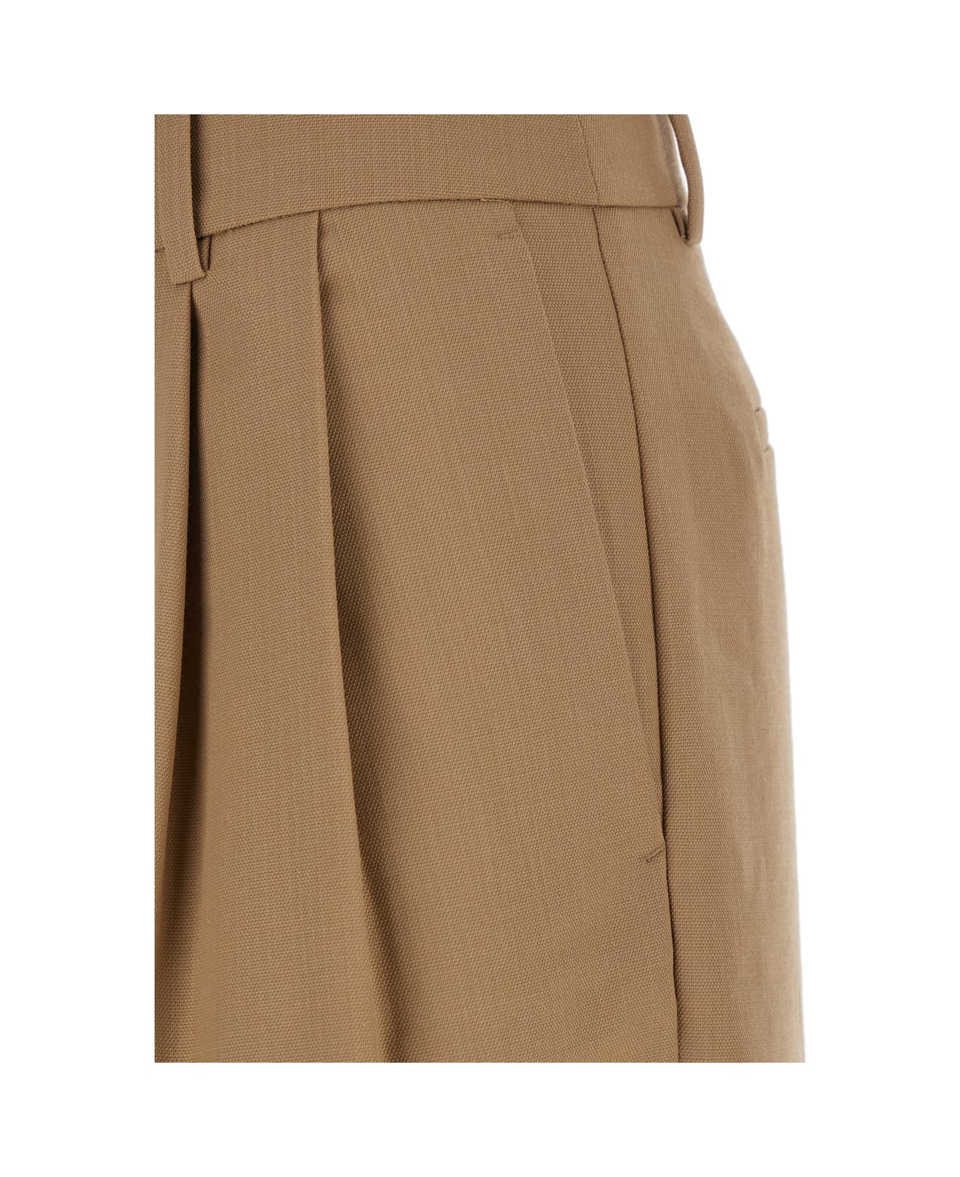 MICHAEL Michael Kors Beige Tailored Pants With Pleated Details In Virgin Wool Blend Woman - Beige