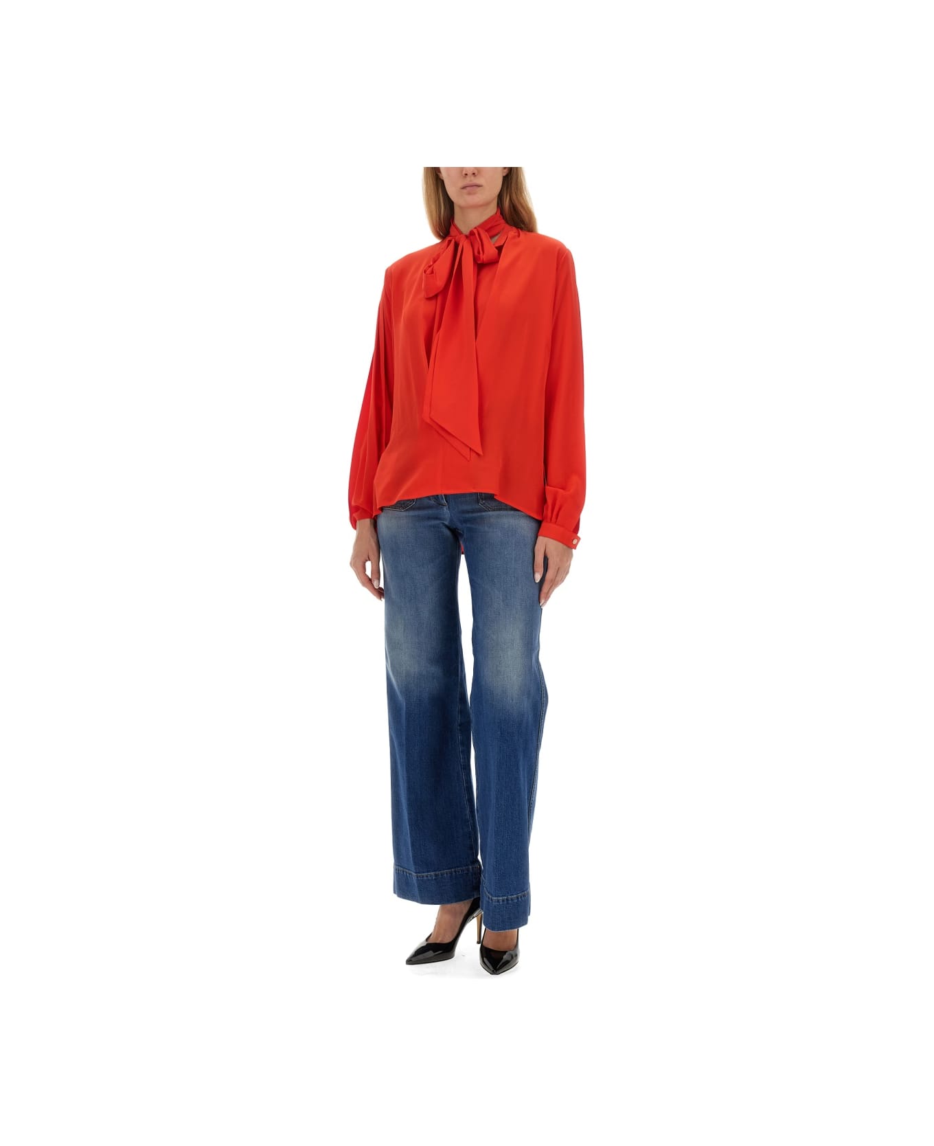 Victoria Beckham Blouse With Bow - RED