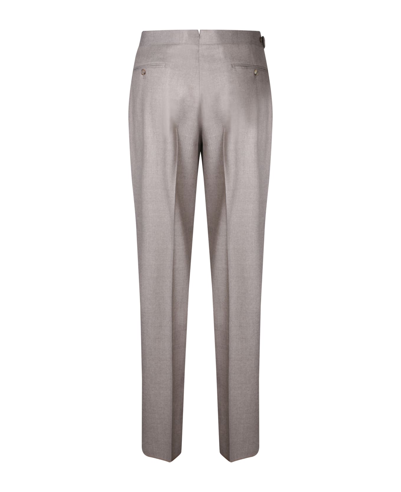 Canali Grey And Beige Flannel Pants - Beige