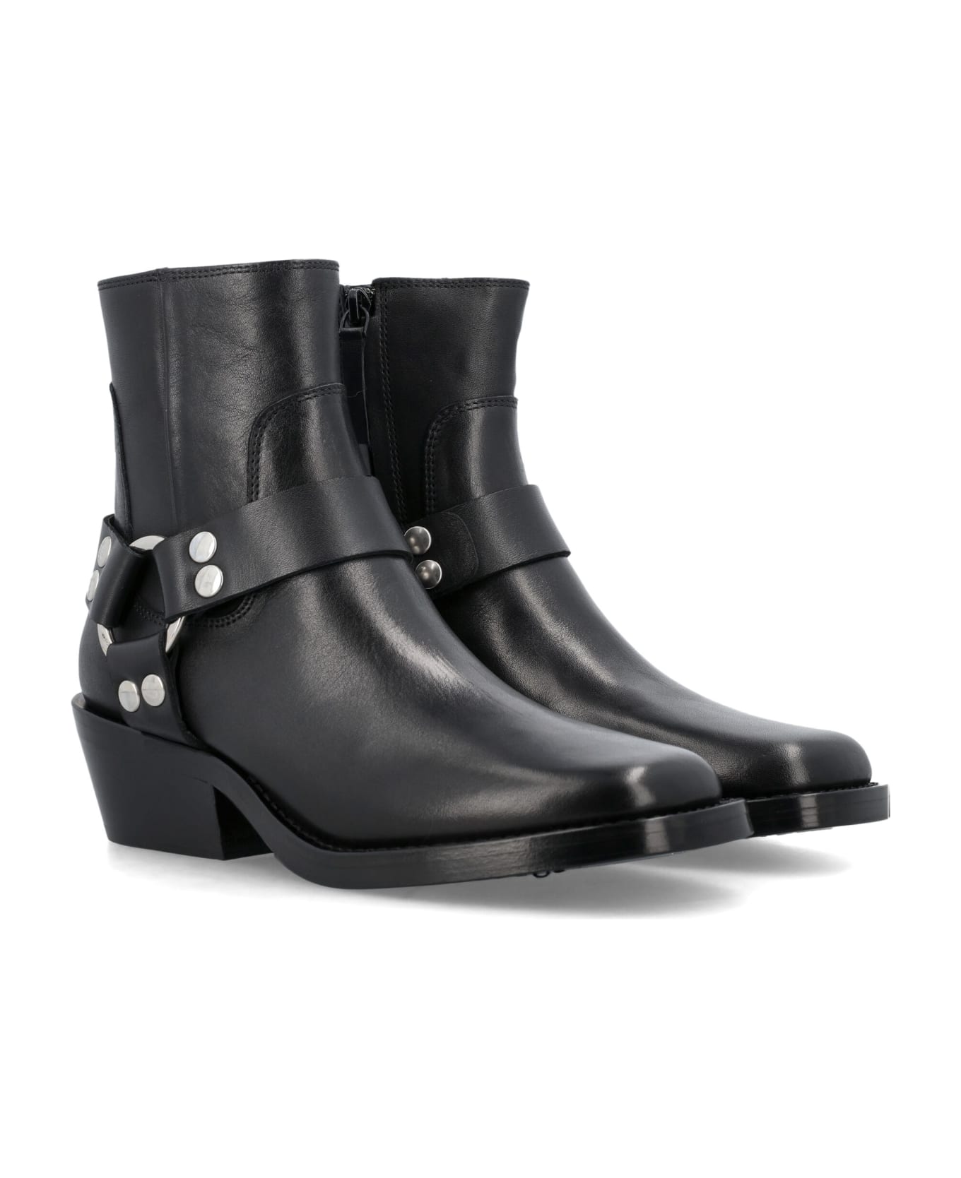BY FAR Harris Nappa Ankle Boots - BLACK