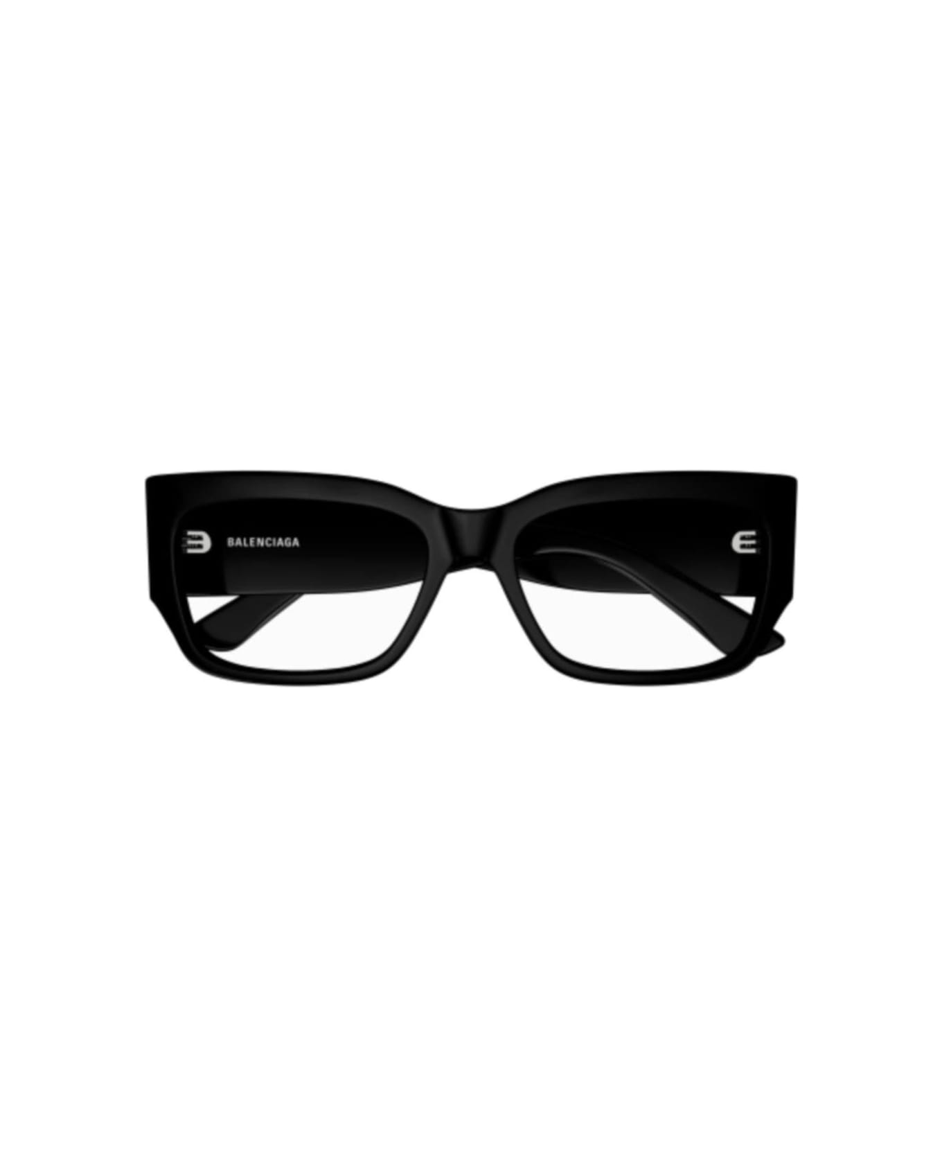 Balenciaga Eyewear Rectangular Frame Glasses - 001 black black transpare