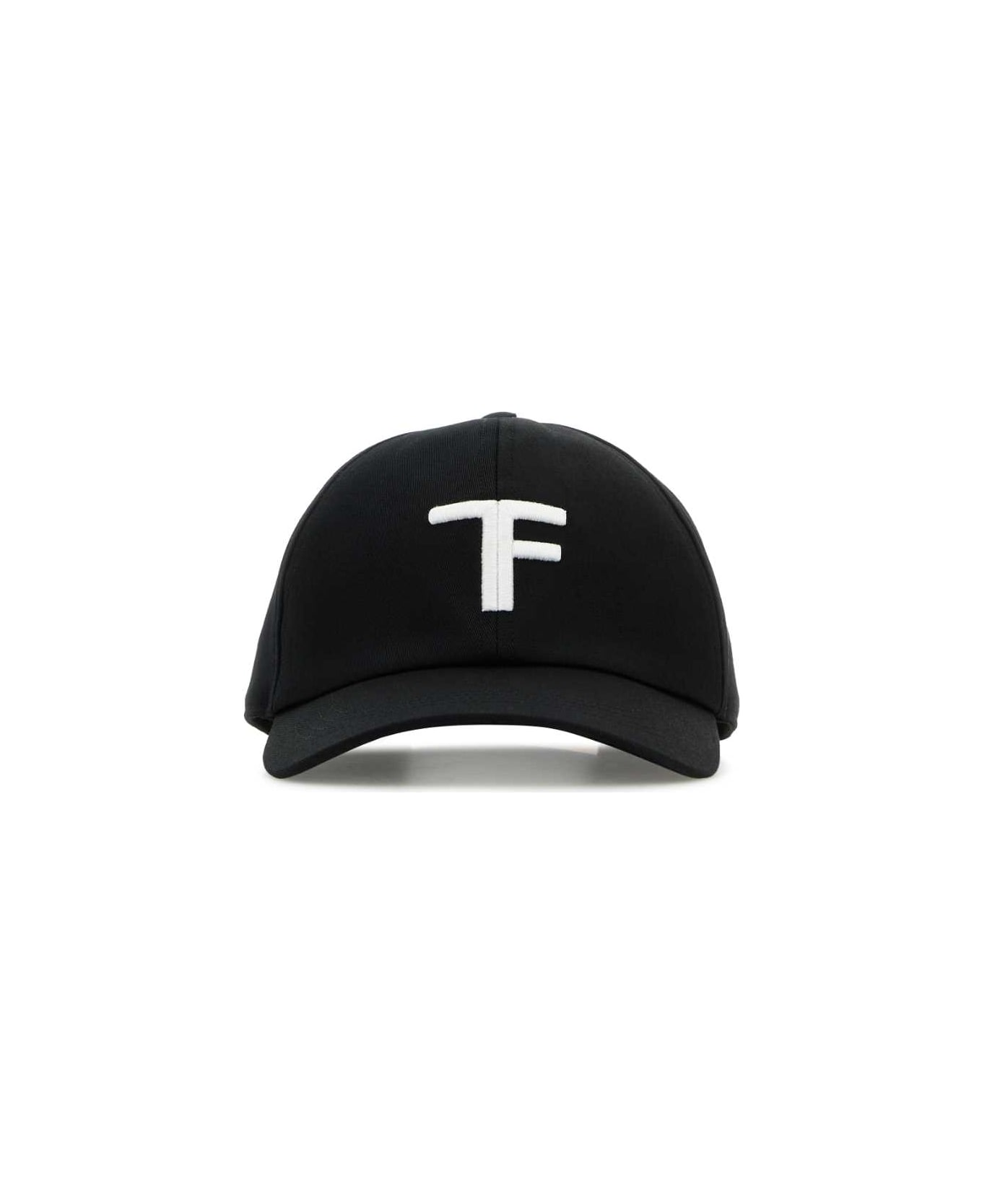 Tom Ford Black Baseball Cap With Logo Embroidery On The Front And Logo Lettering On The Rear In Cotton Man - Black