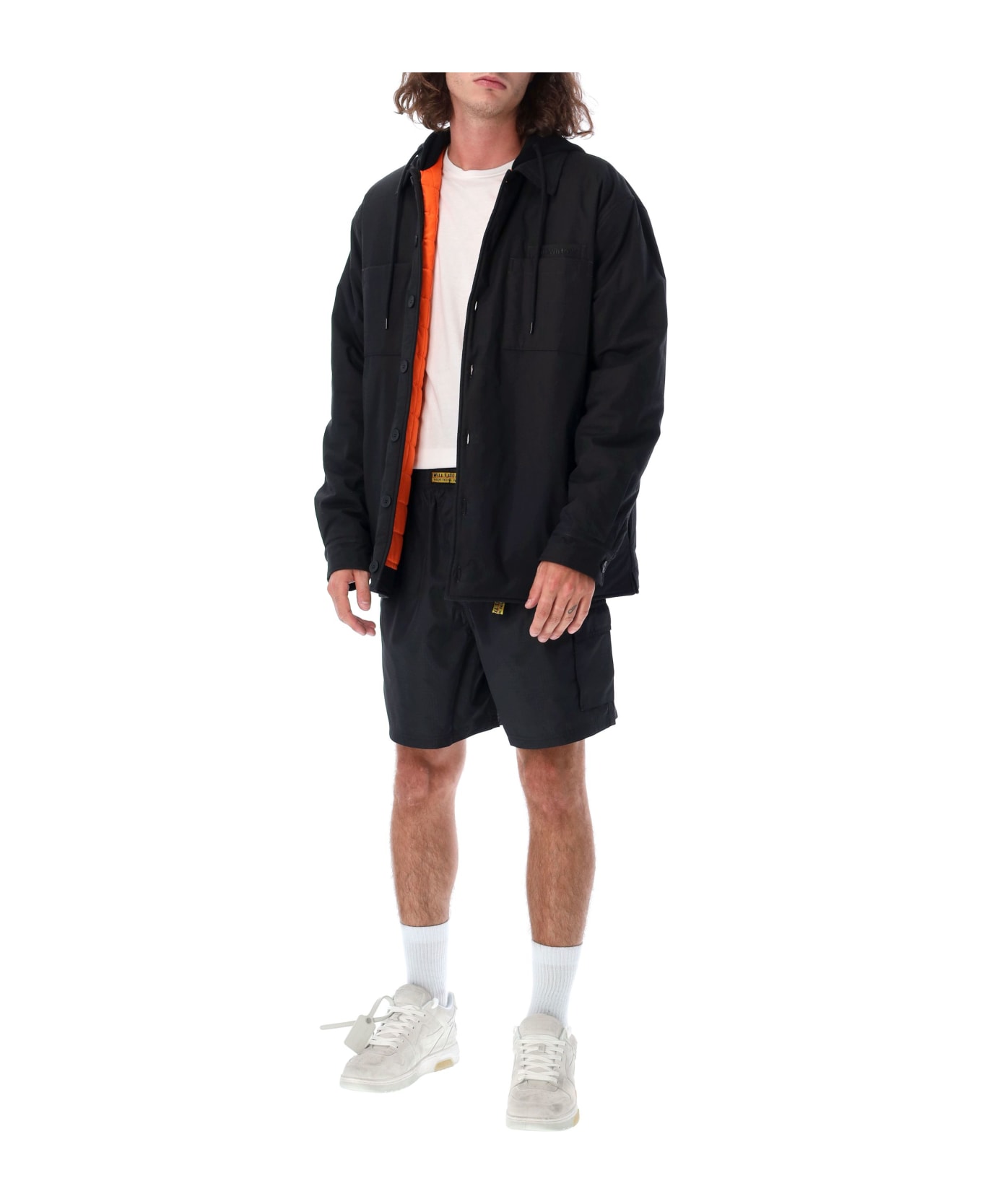 Off-White Bounce Ripstop Hoodie Over Jacket - BLACK