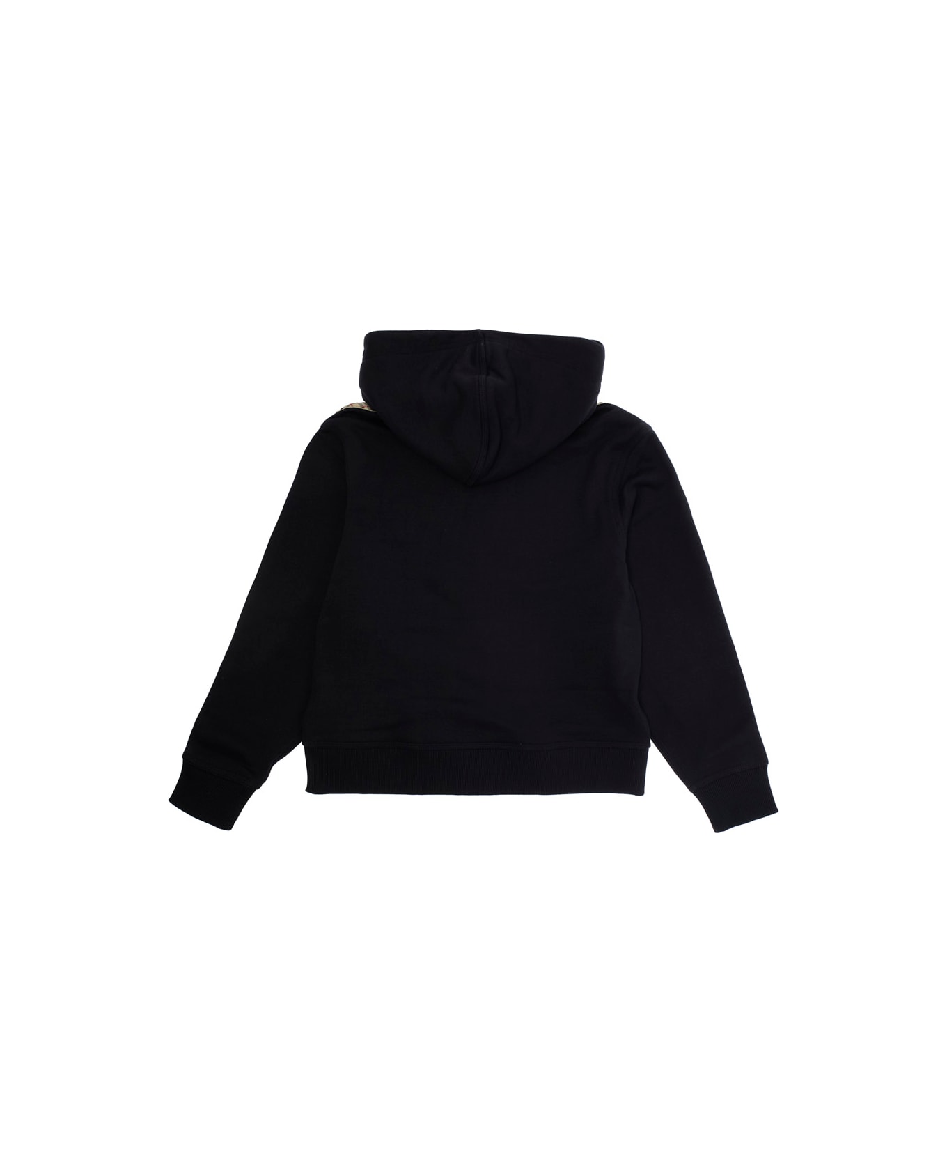 Burberry Black Hoodie With Equestrian Knight Motif On The Front In Cotton Boy - Black