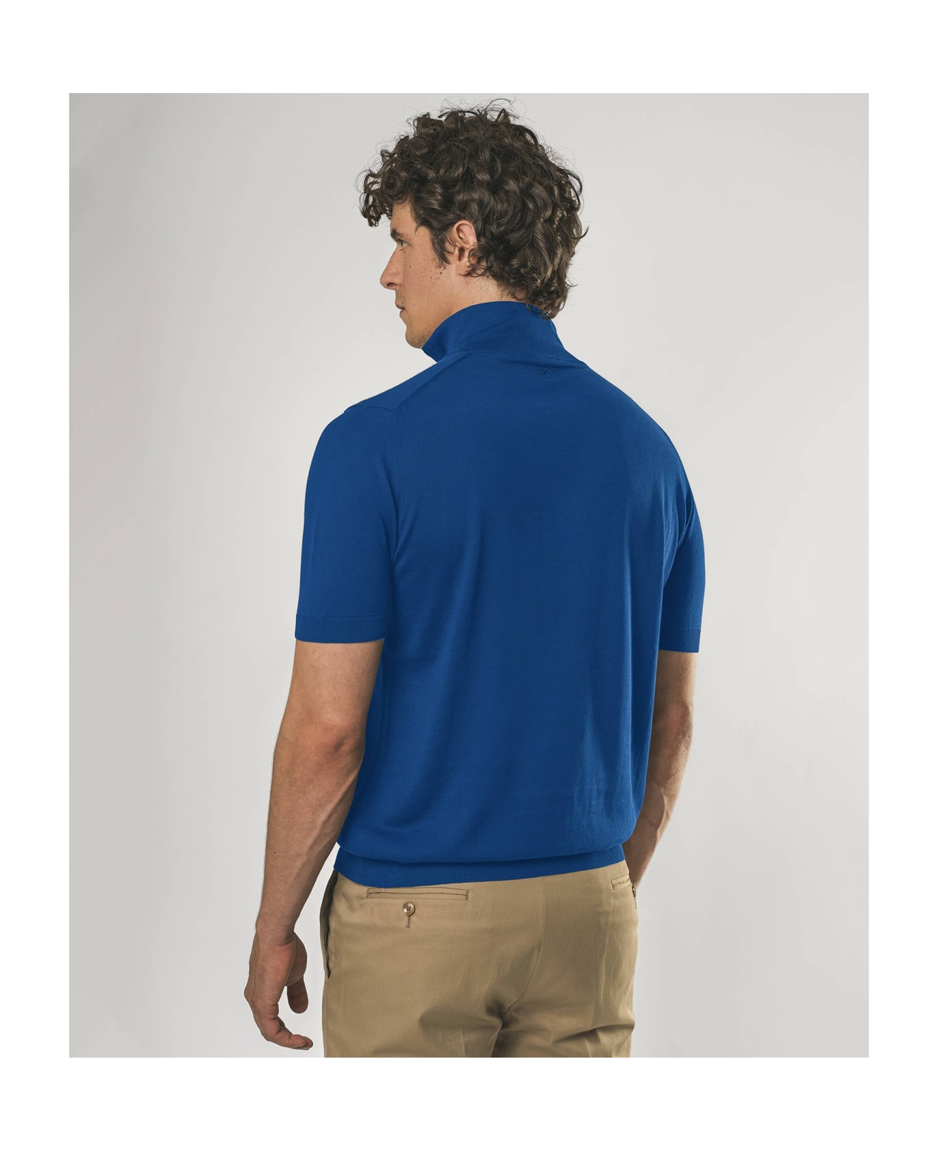 Larusmiani Paul T-shirt With Zip Sweater - Blue