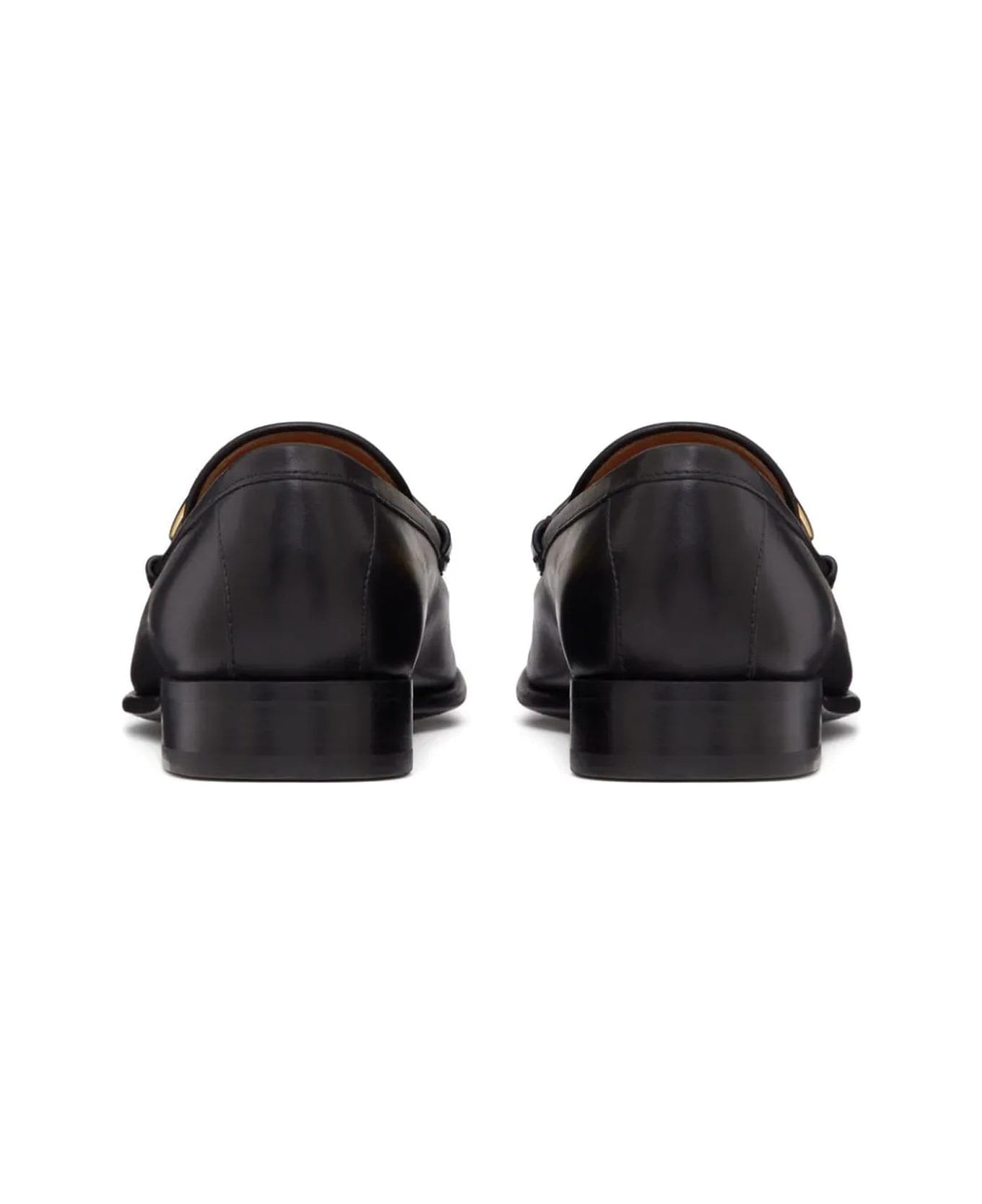 Valentino Garavani Garavani V-logo Moon Leather Loafers - Black フラットシューズ