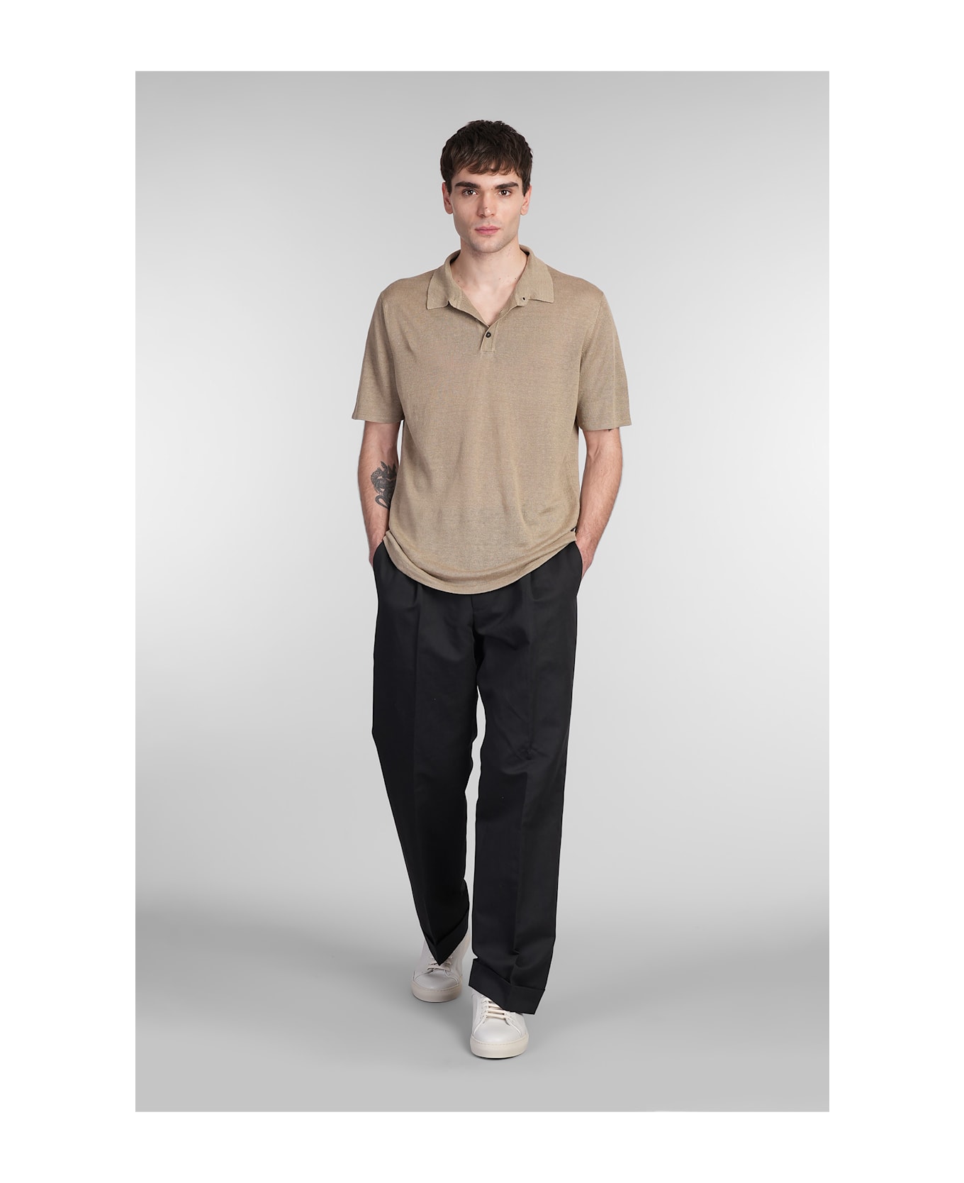 Roberto Collina Polo In Beige Linen - beige