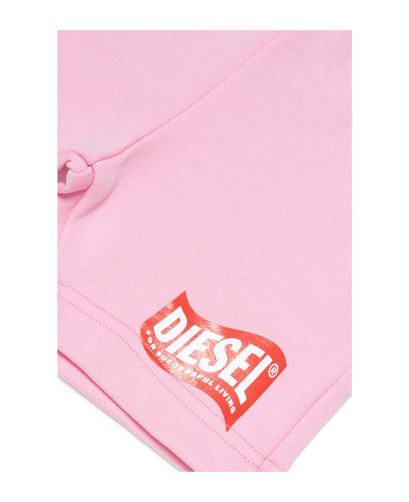 Diesel Pannyb Shorts Diesel Pastel Pink Cotton Shorts With Logo In "wave" Version - Pastel pink