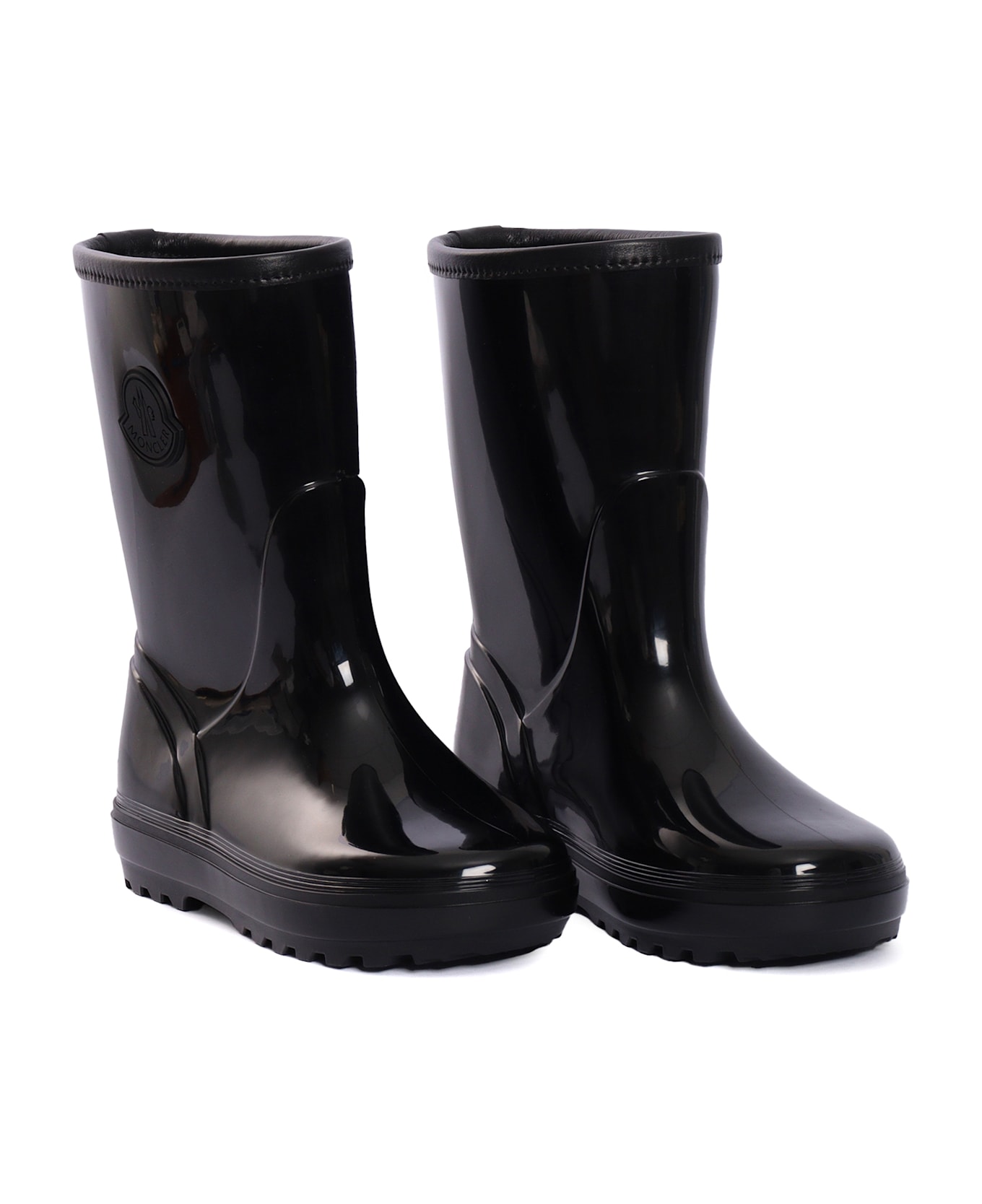 Moncler Petit Kicks Stream Rain Boots - BLACK