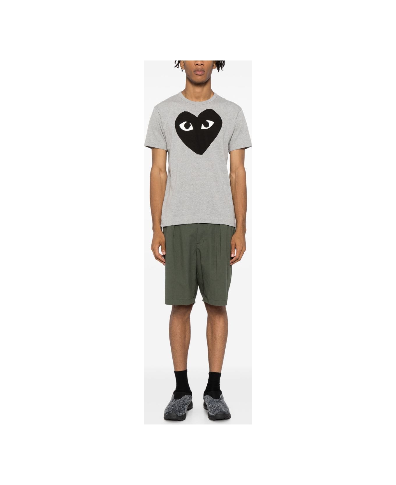 Comme des Garçons Black Heart Cotton T-shirt - Grey