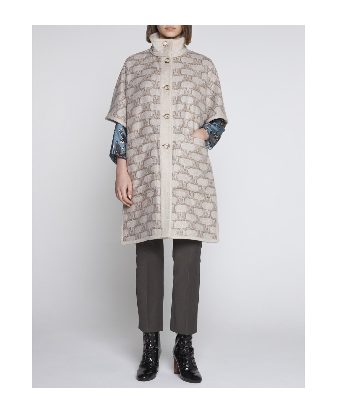 Max Mara Zenica Cashmere And Wool Reversible Cape - BEIGE