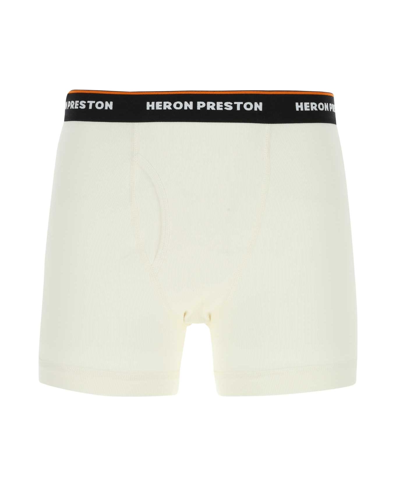 HERON PRESTON Ivory Stretch Cotton Boxer Set - 0100