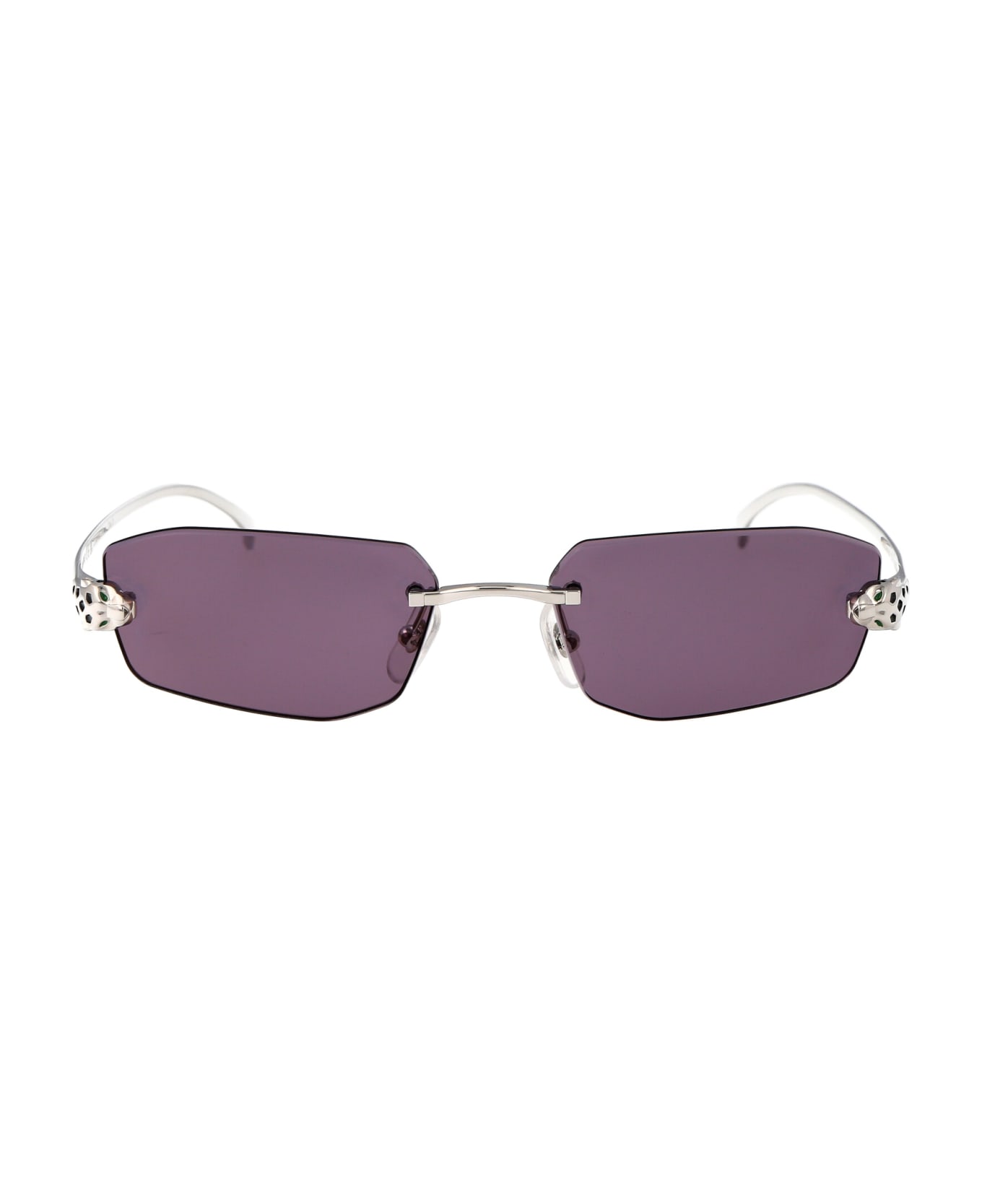 Cartier Eyewear Ct0474s Sunglasses - 004 SILVER SILVER VIOLET