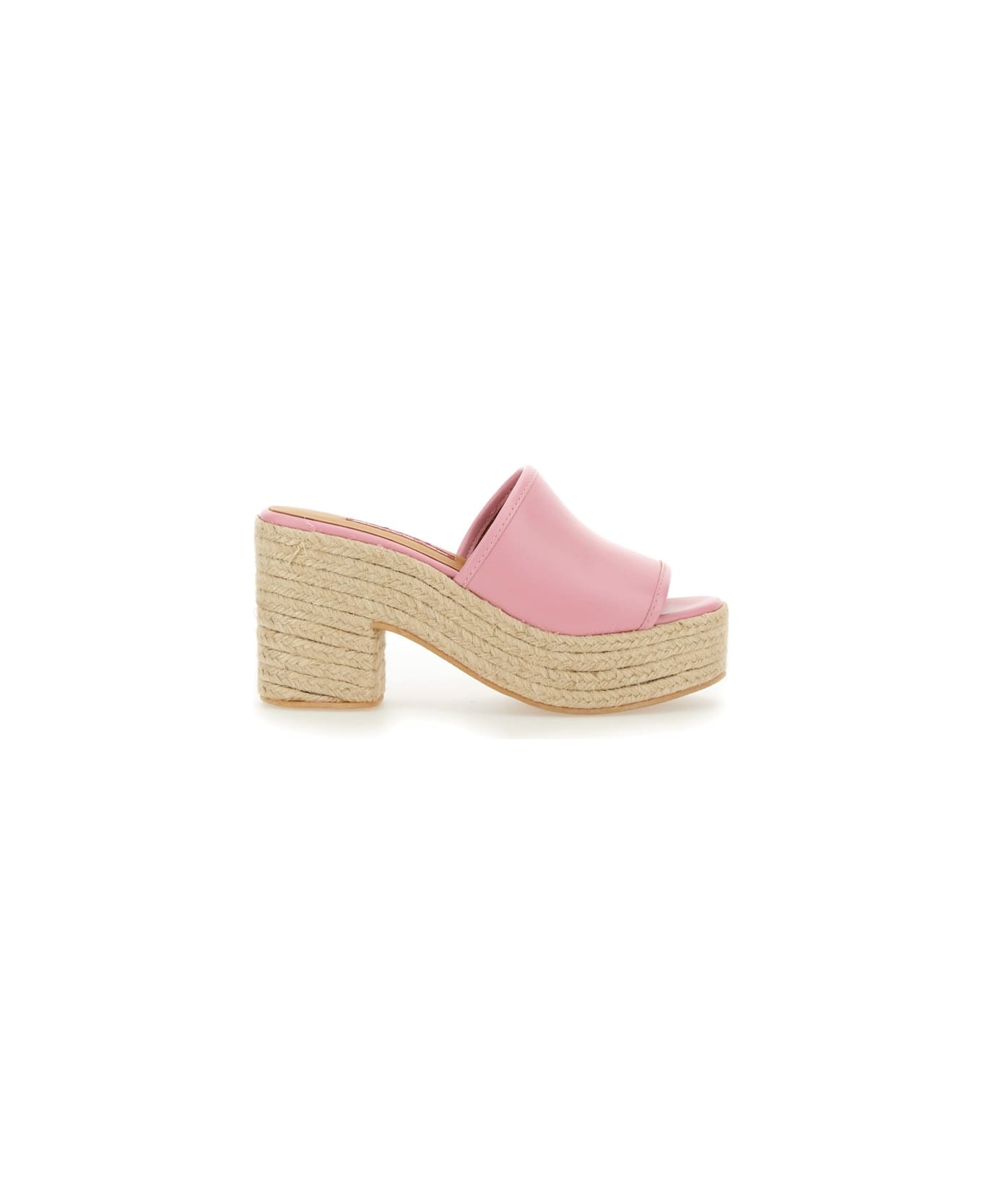 M05CH1N0 Jeans Leather Sandal - PINK