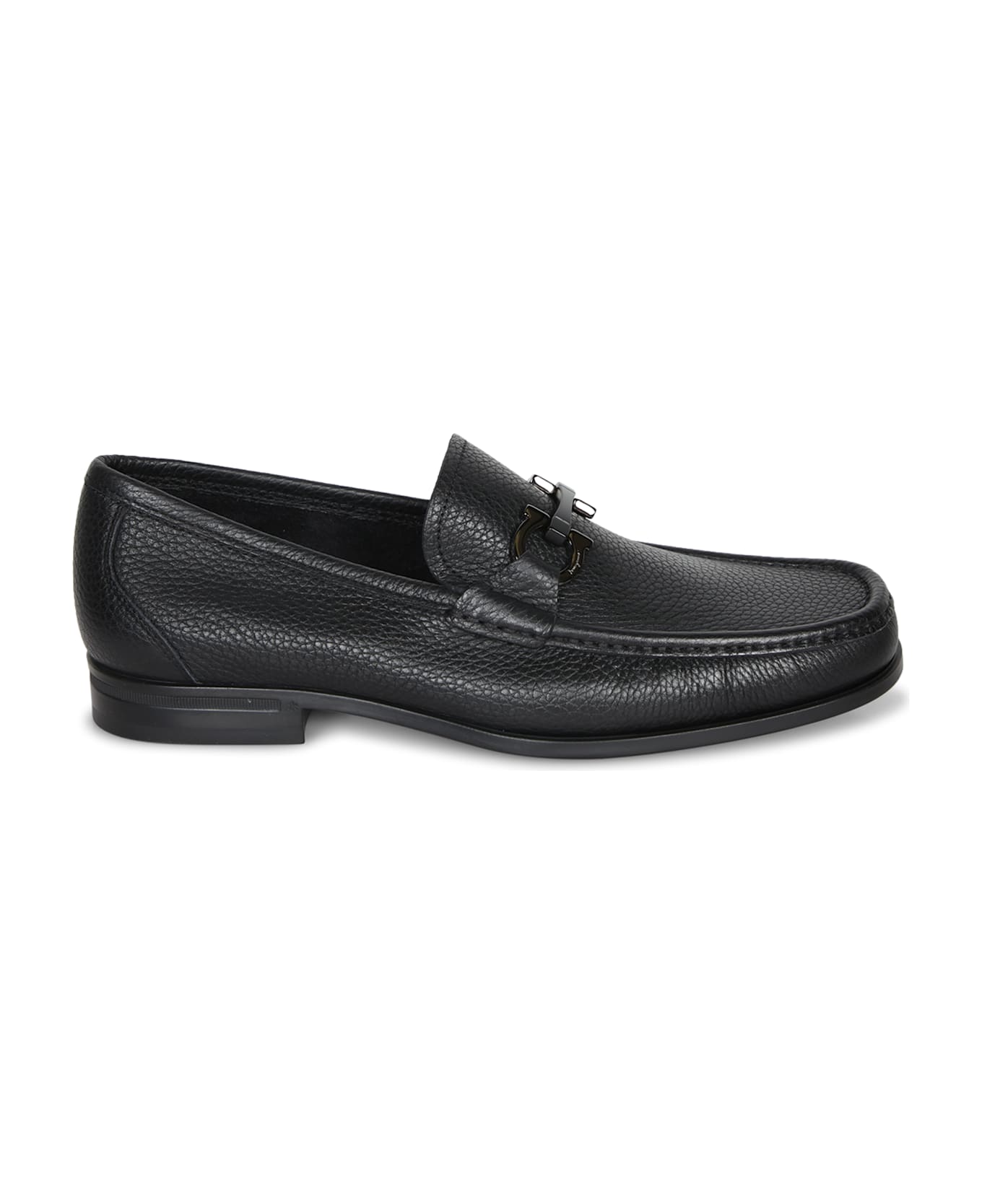 Ferragamo Grand Gancini Black Loafer - Black