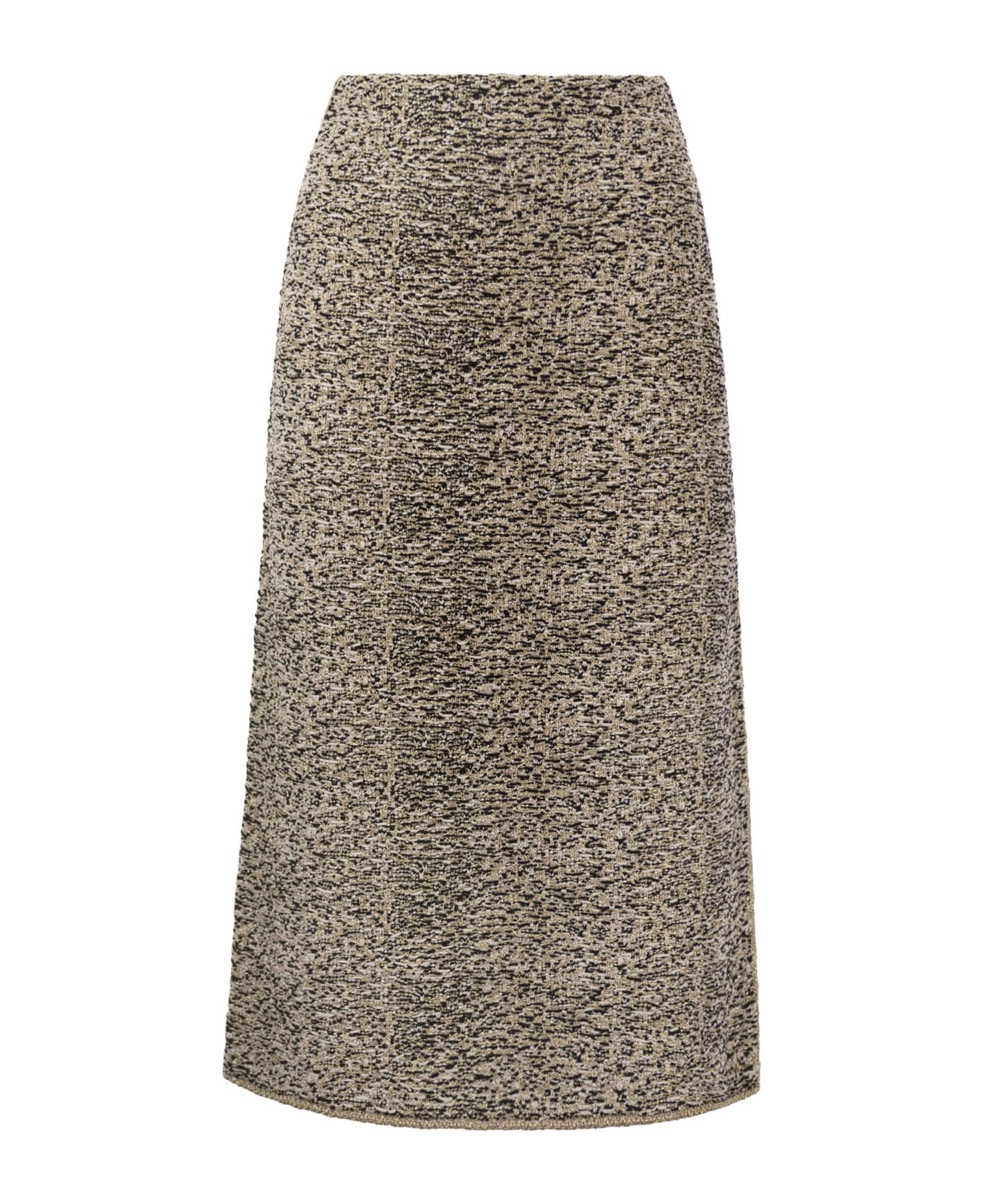 Fabiana Filippi Tweed Stitch Pencil Skirt - Black/gold