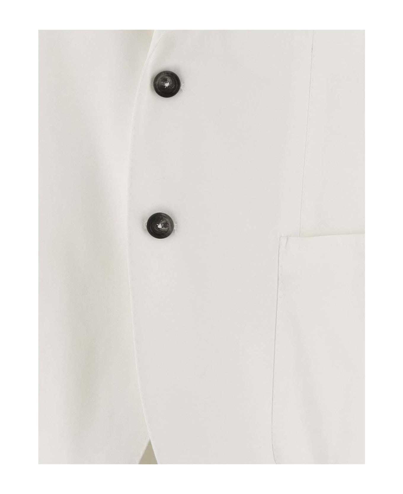 Tagliatore Single-breasted Stretch Cotton Jacket - White