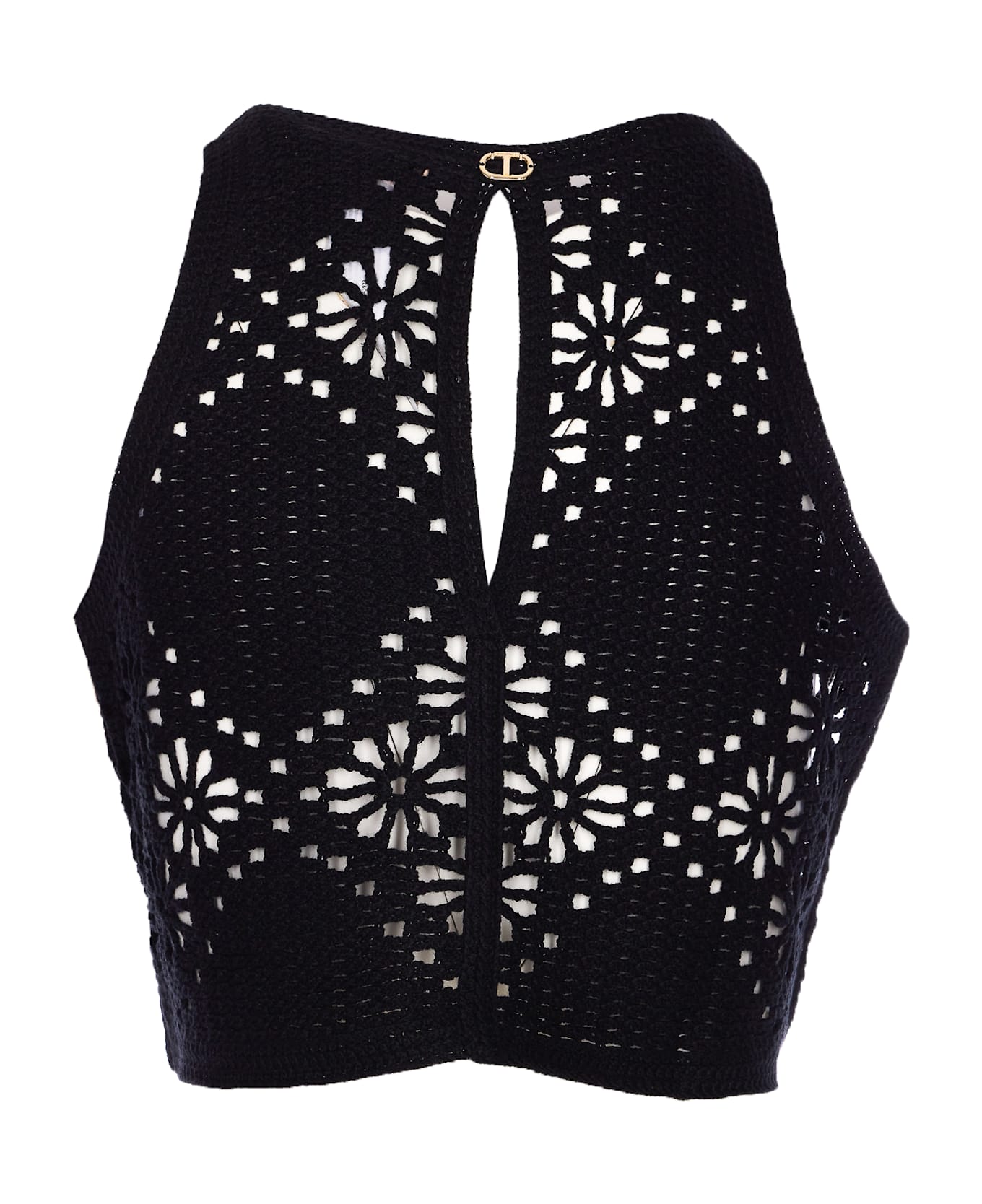 TwinSet Embroidered Top - Black