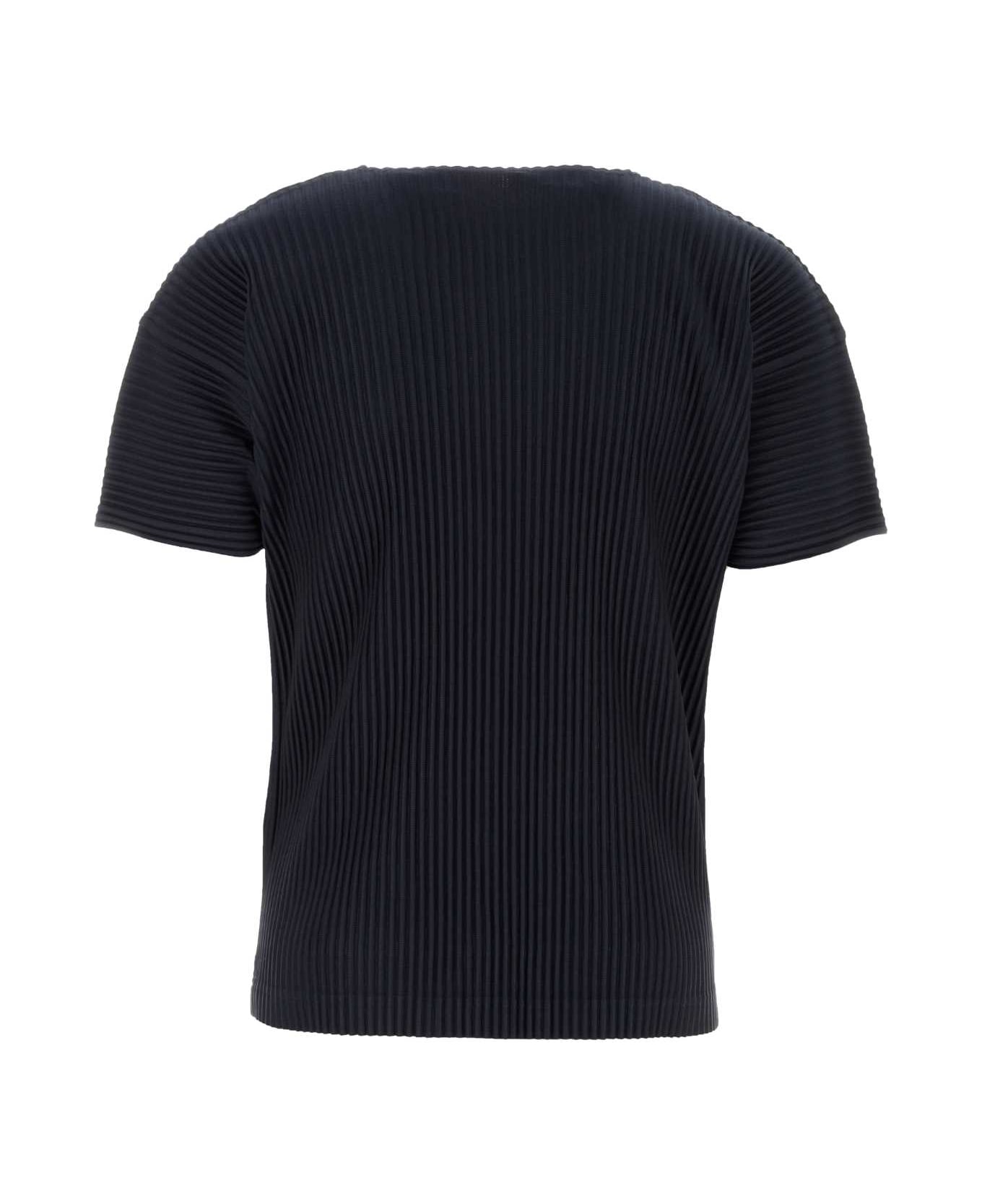 Homme Plissé Issey Miyake Black Polyester T-shirt - NAVY