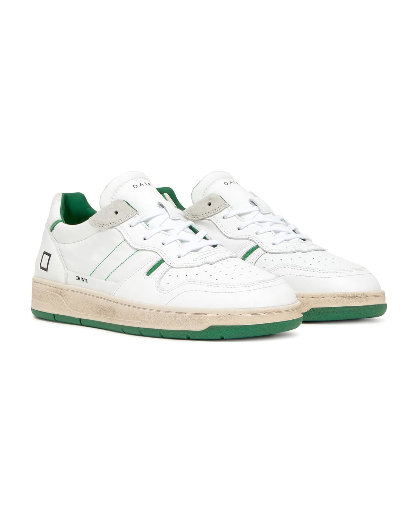 D.A.T.E. Court 2.0 White Green Leather Sneaker - WHITE GREEN スニーカー
